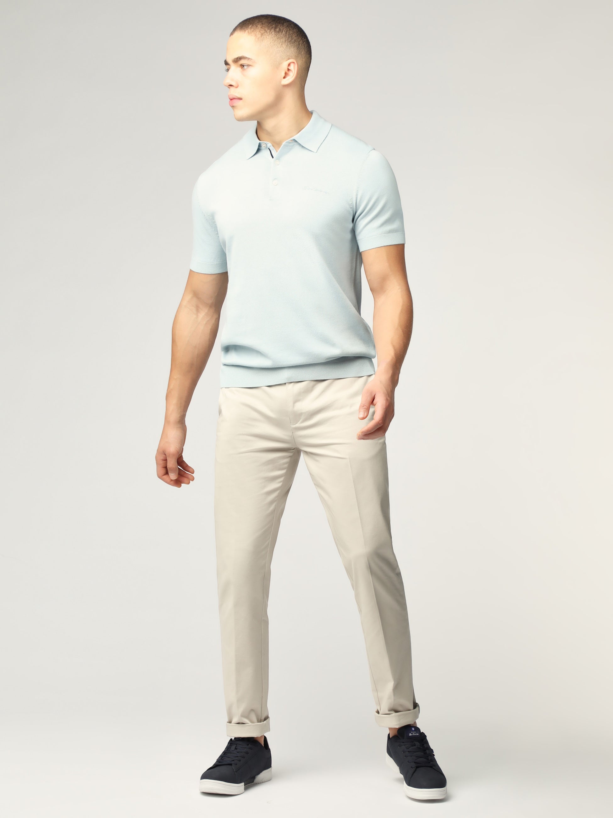 Signature Short Sleeve Polo - Pale Blue