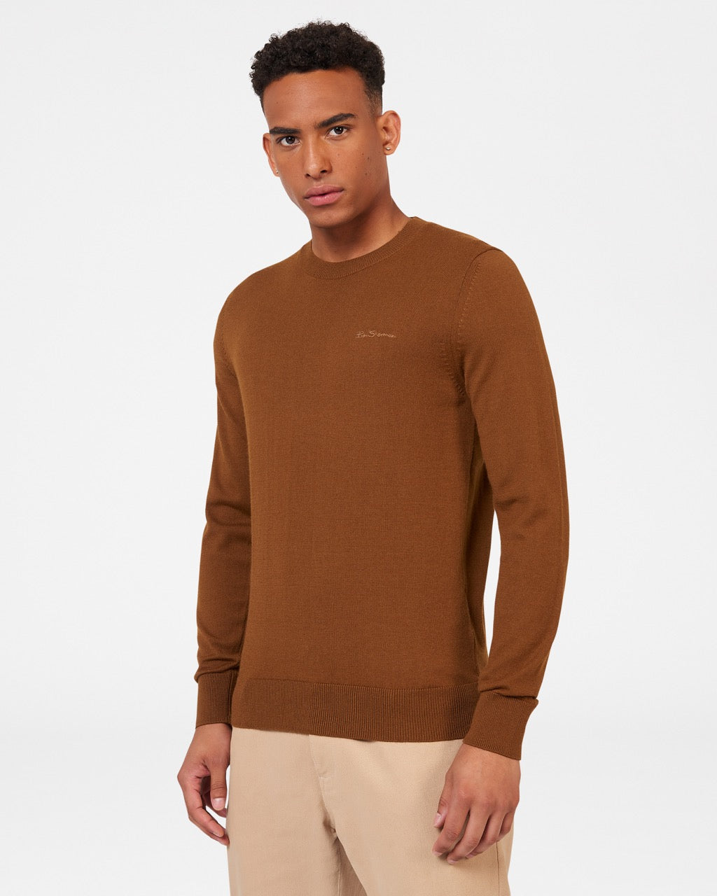 Signature Merino Crewneck Sweater - Utility Brown