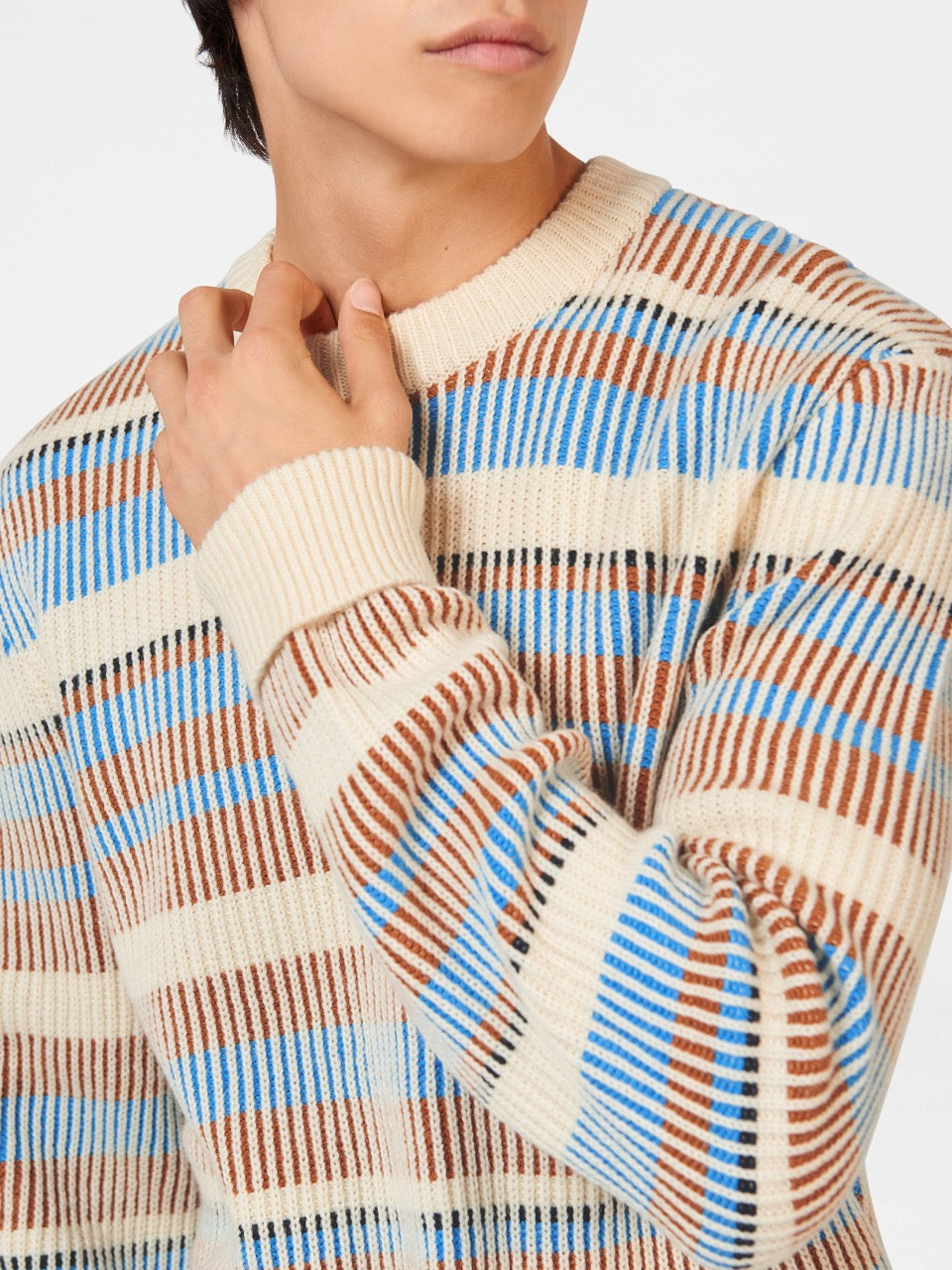 B by Ben Sherman Stripe Knit Sweater - Ivory