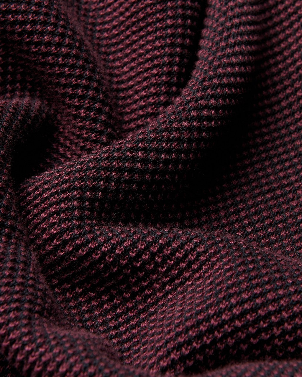 All Over Textured Knit Polo - Aubergine