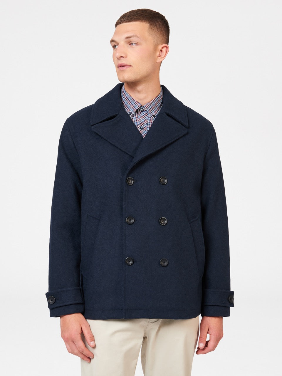 Classic Wool Blend Midnight Peacoat