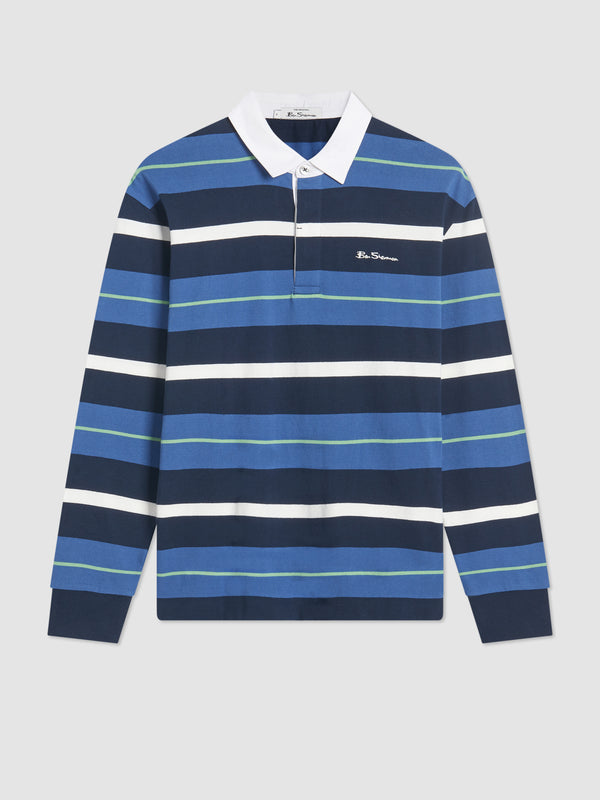 Striped Rugby Polo - Dark Navy - Ben Sherman