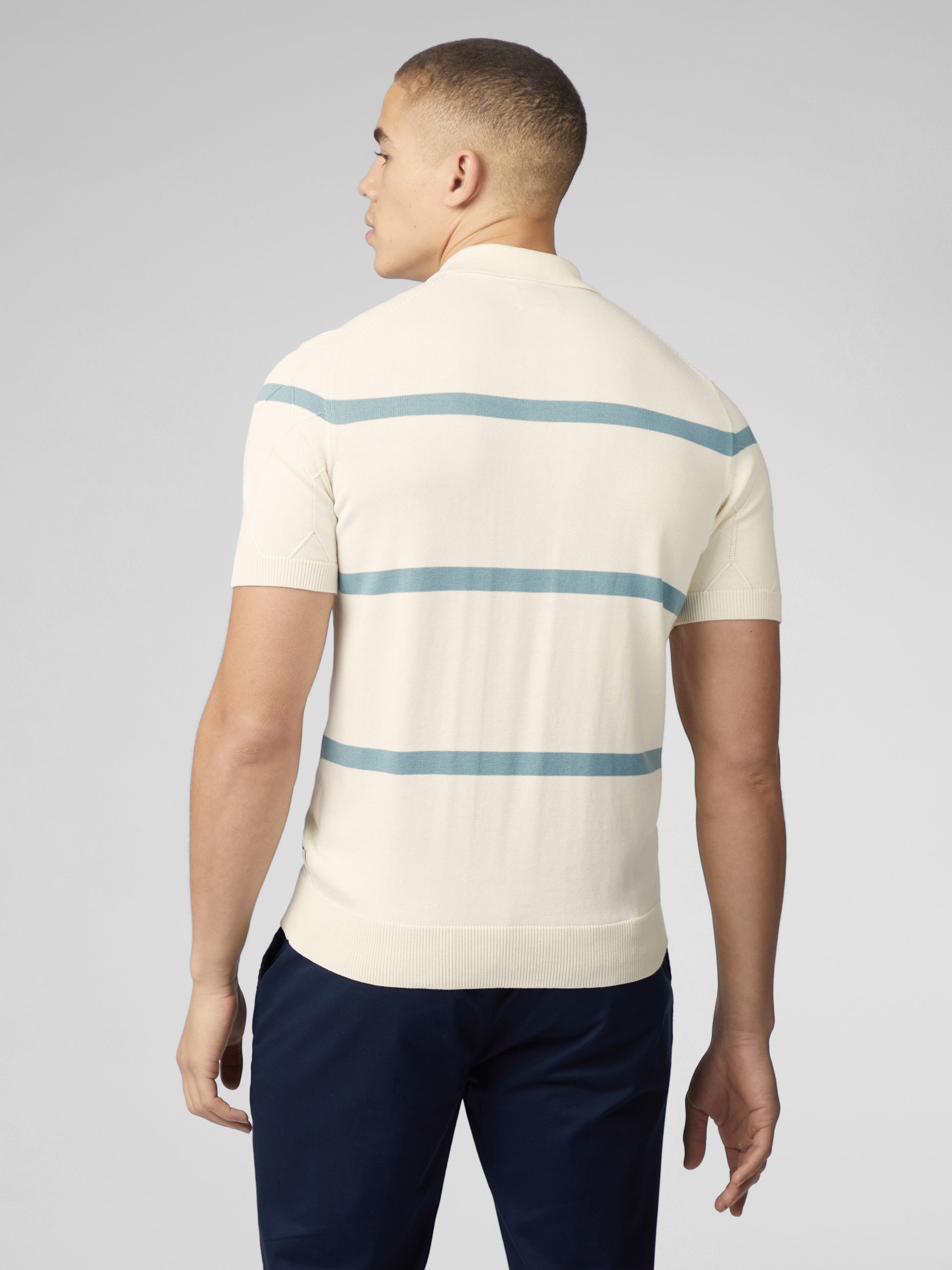 Signature Argyle Stripe Polo - Ivory