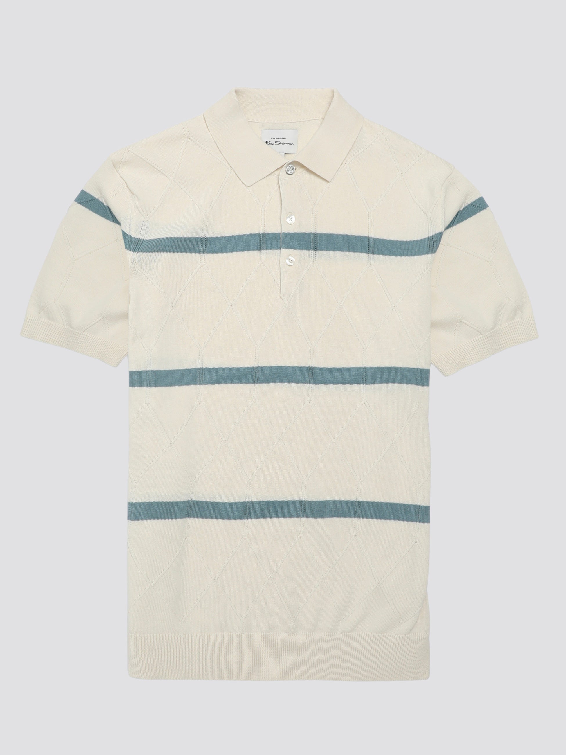 Signature Argyle Stripe Polo - Ivory