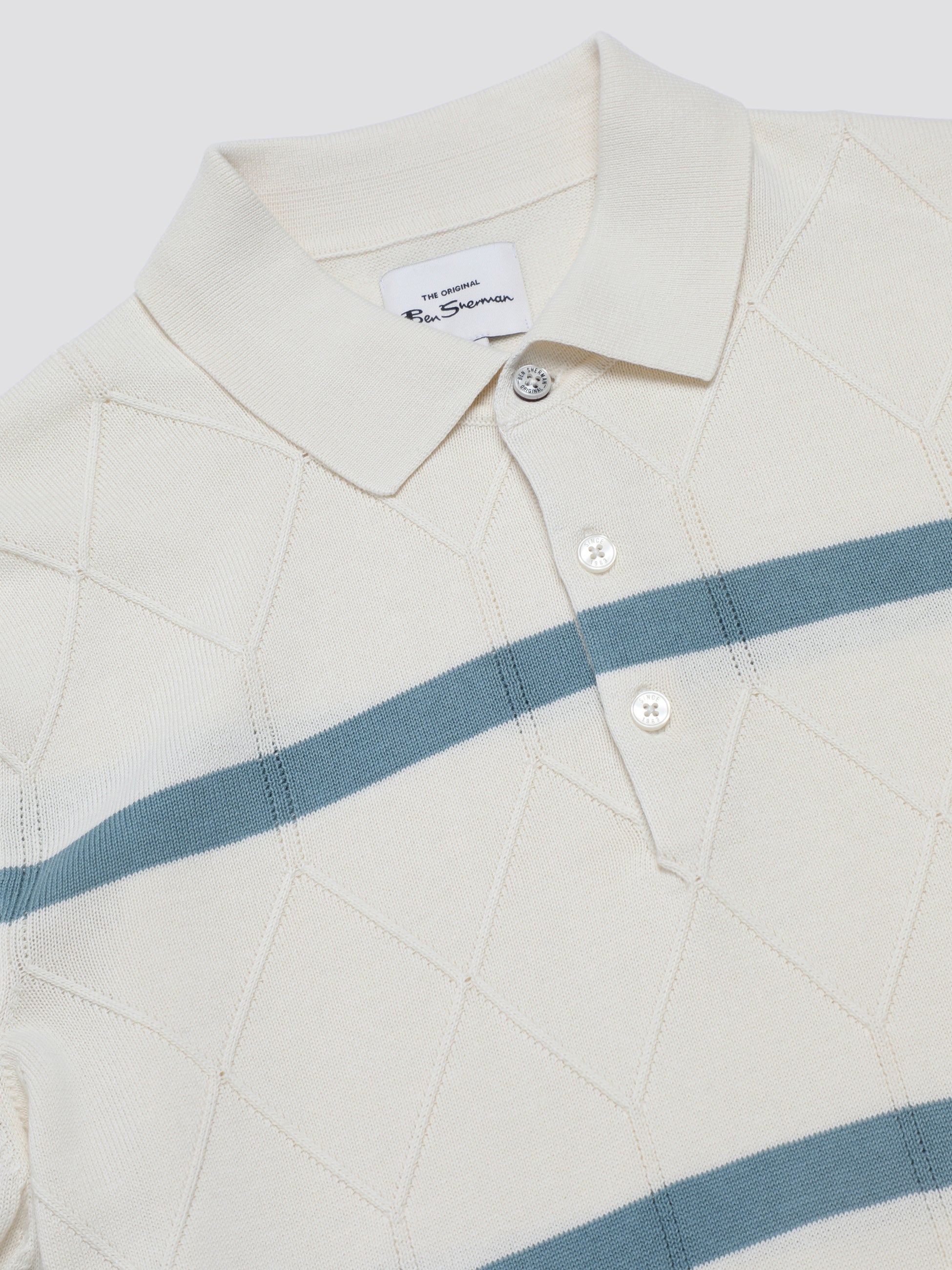 Signature Argyle Stripe Polo - Ivory