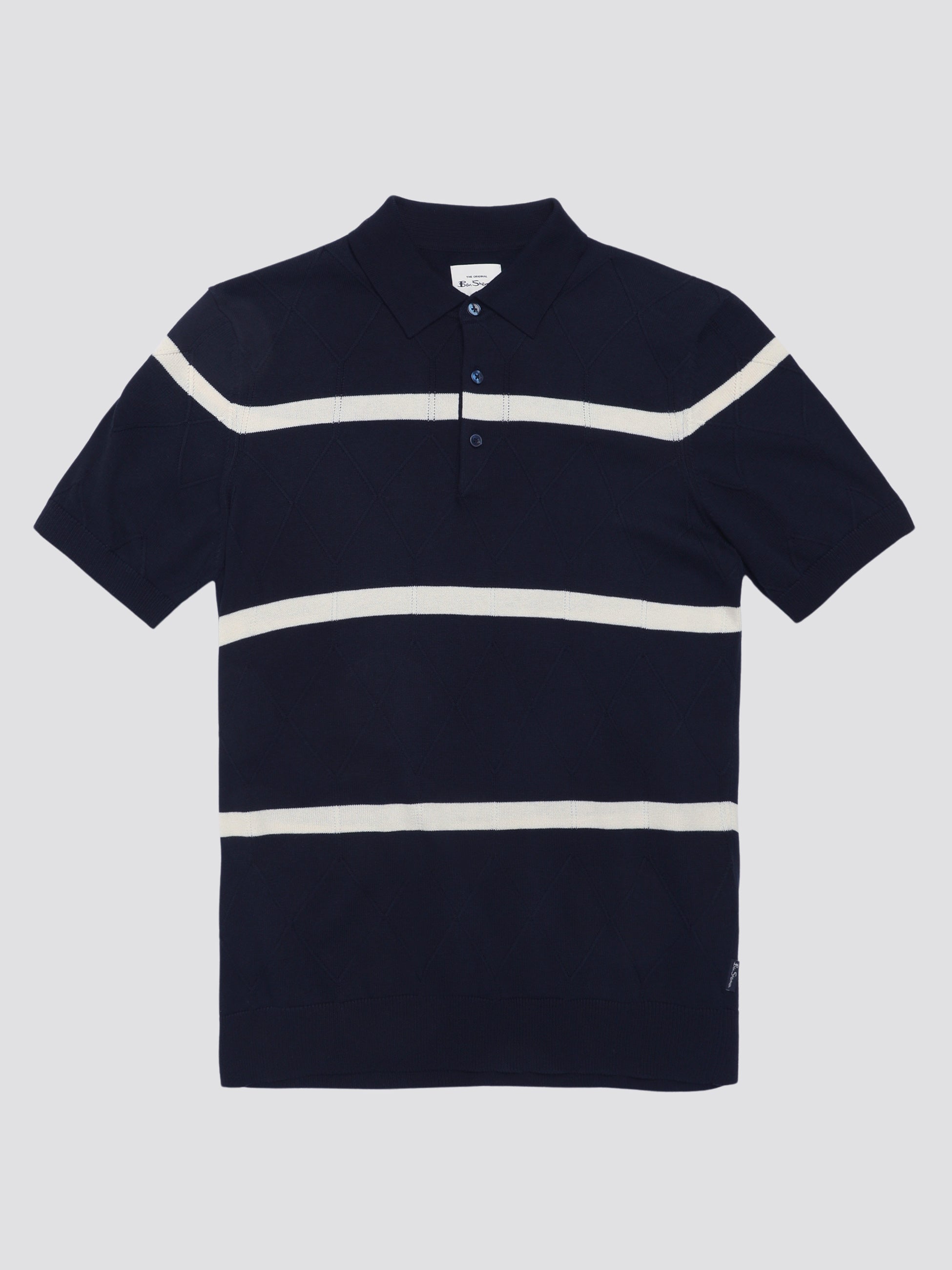 Signature Argyle Stripe Polo - Dark Navy