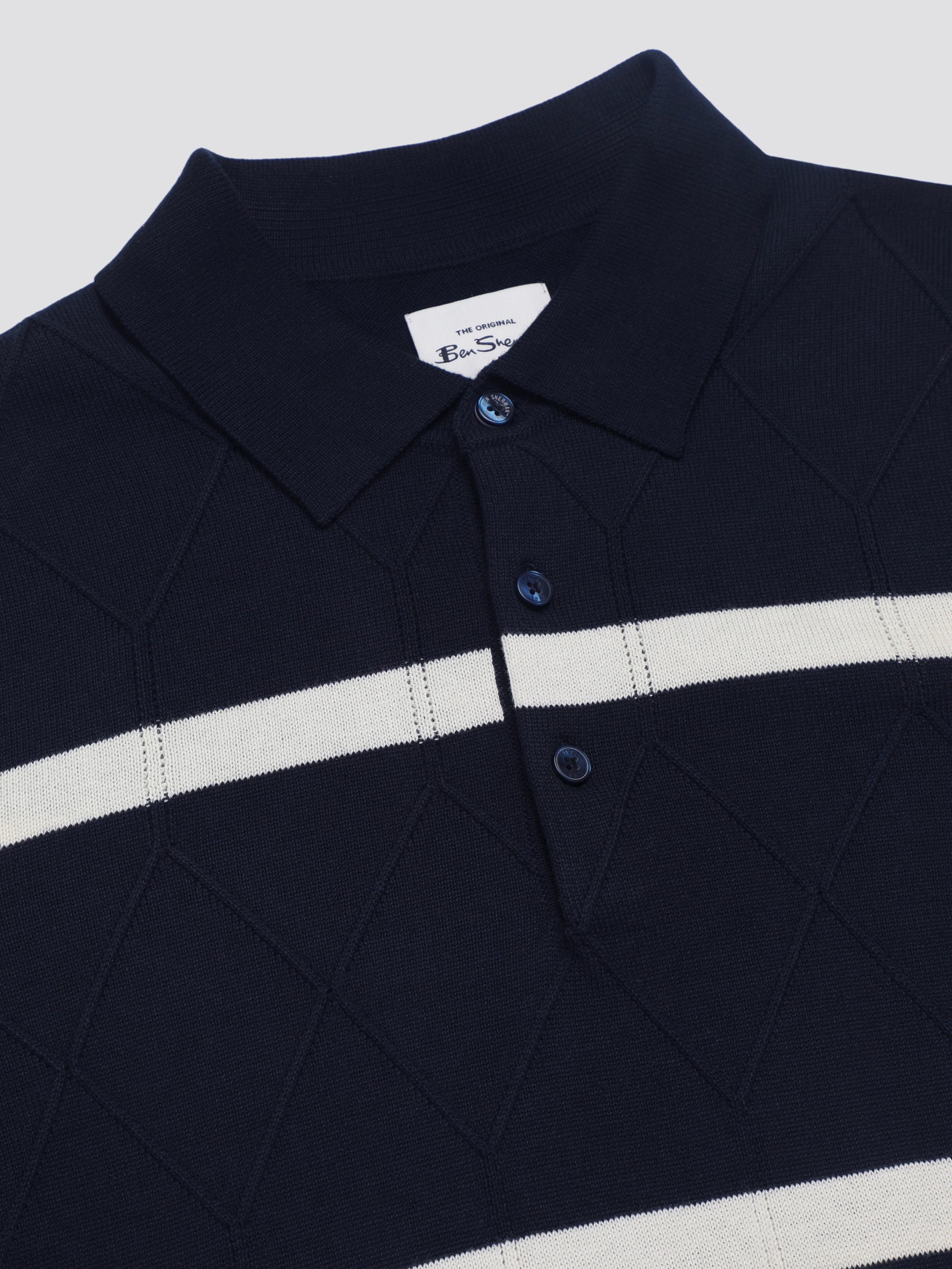 Signature Argyle Stripe Polo - Dark Navy