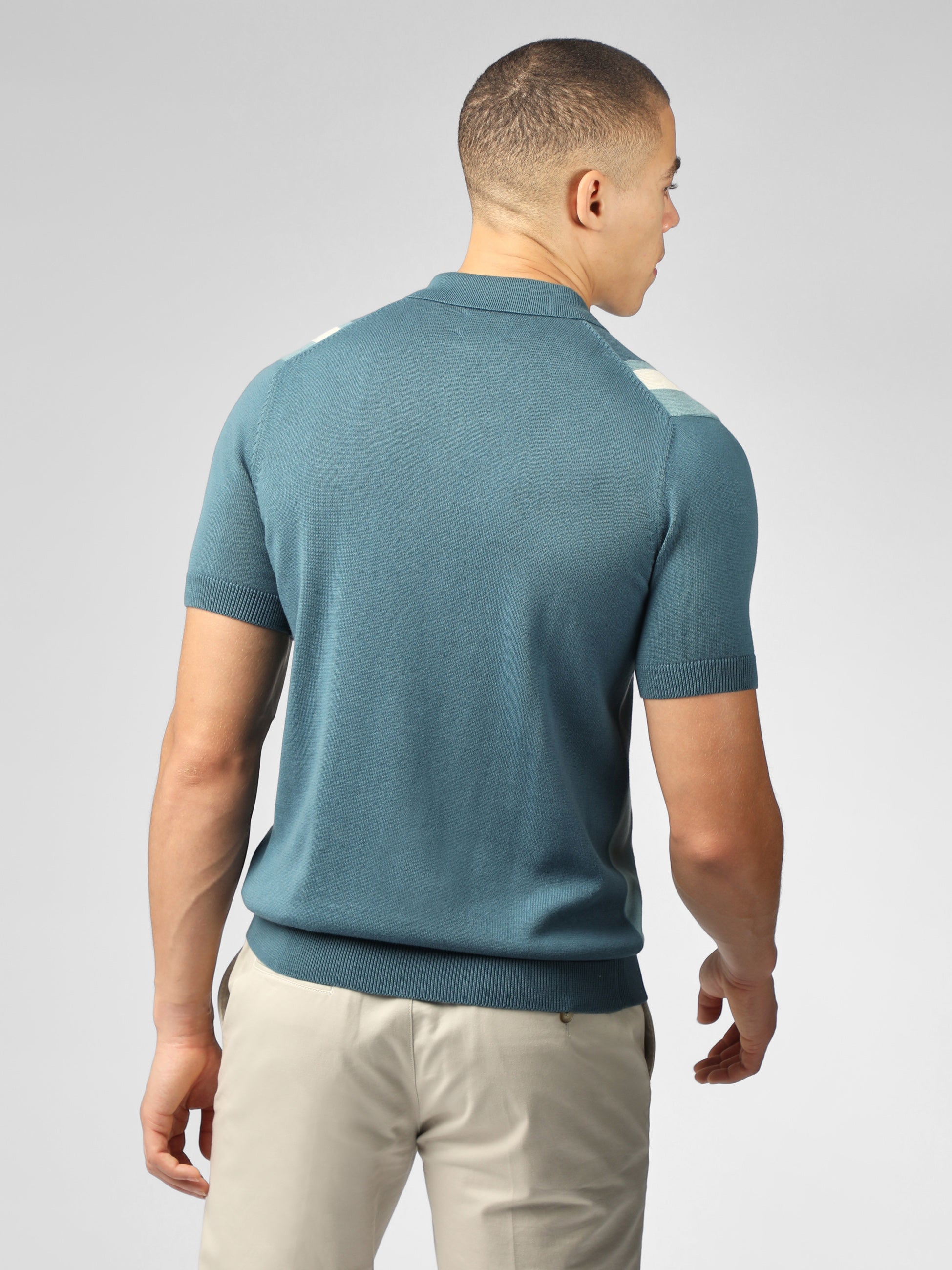 Signature Vertical Stripe Polo - Teal