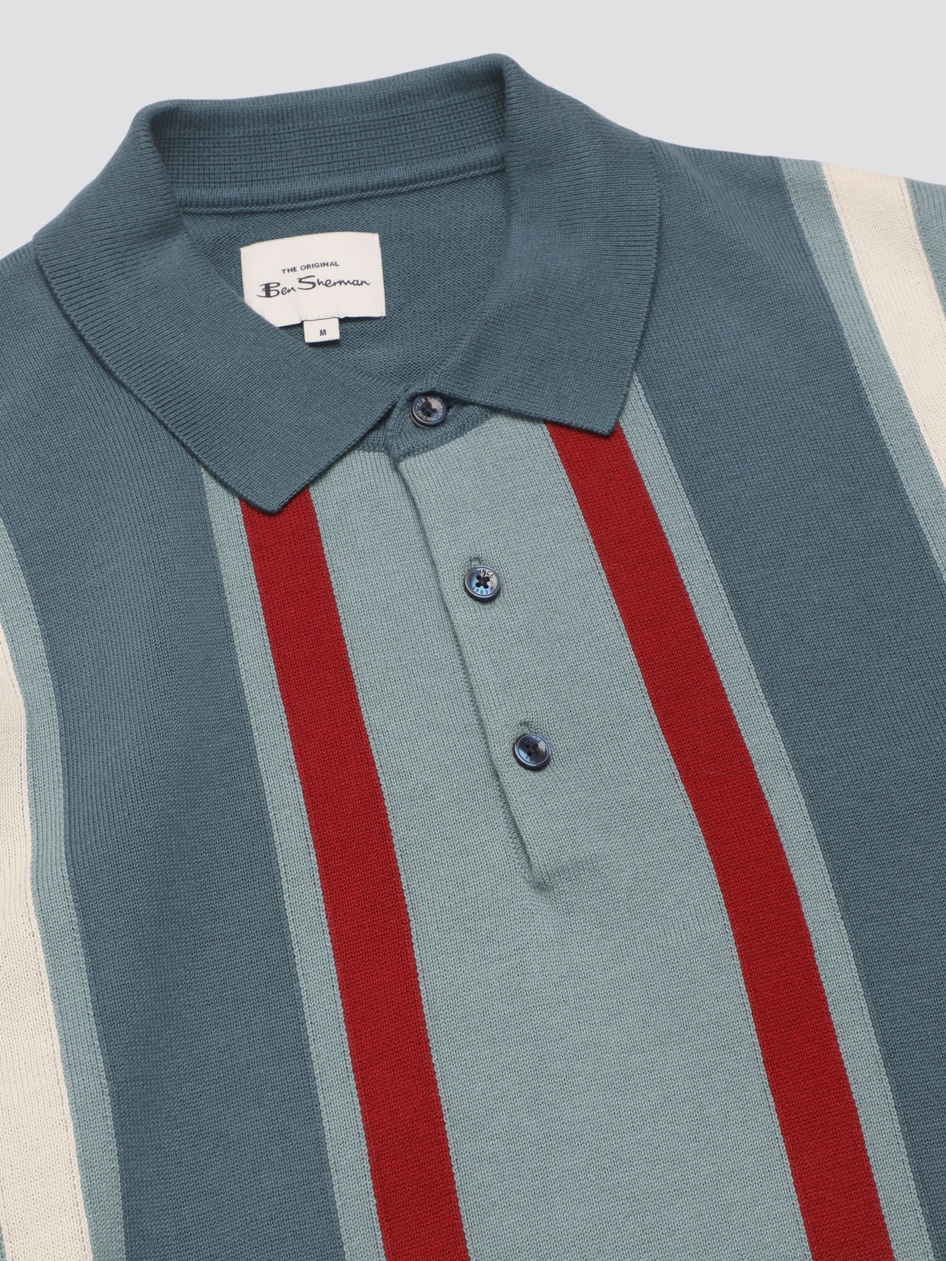 Signature Vertical Stripe Polo - Teal