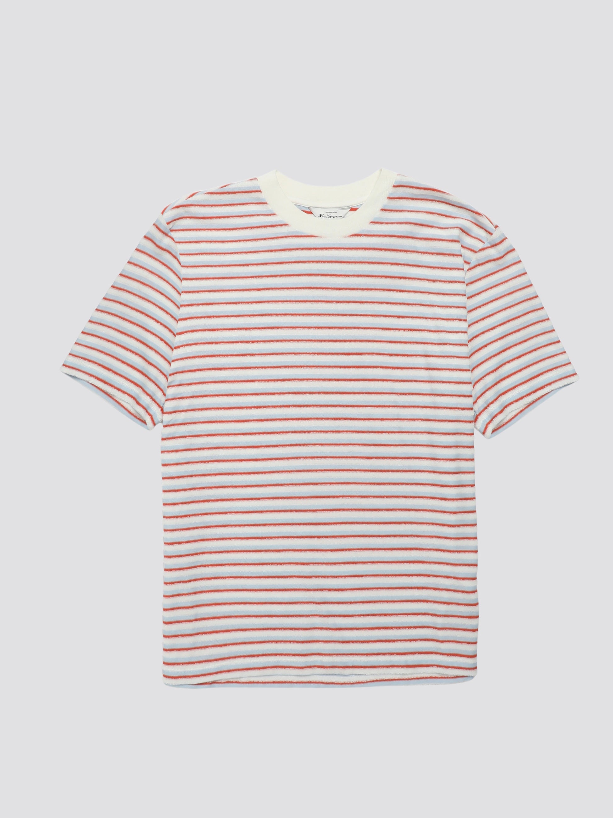 Signature Loopback Stripe Tee - Pale Blue