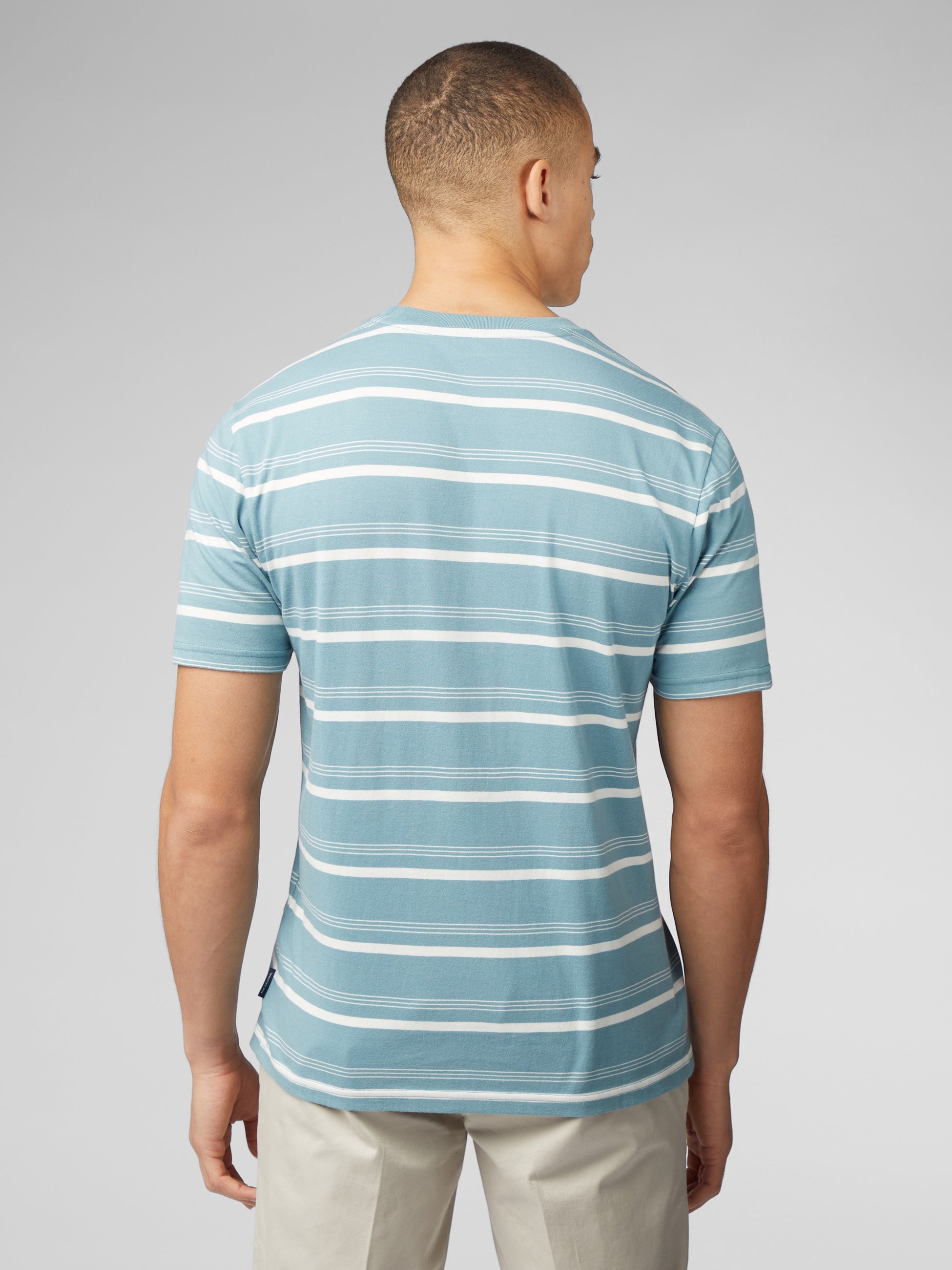 Fine Stripe Tee - Petrol