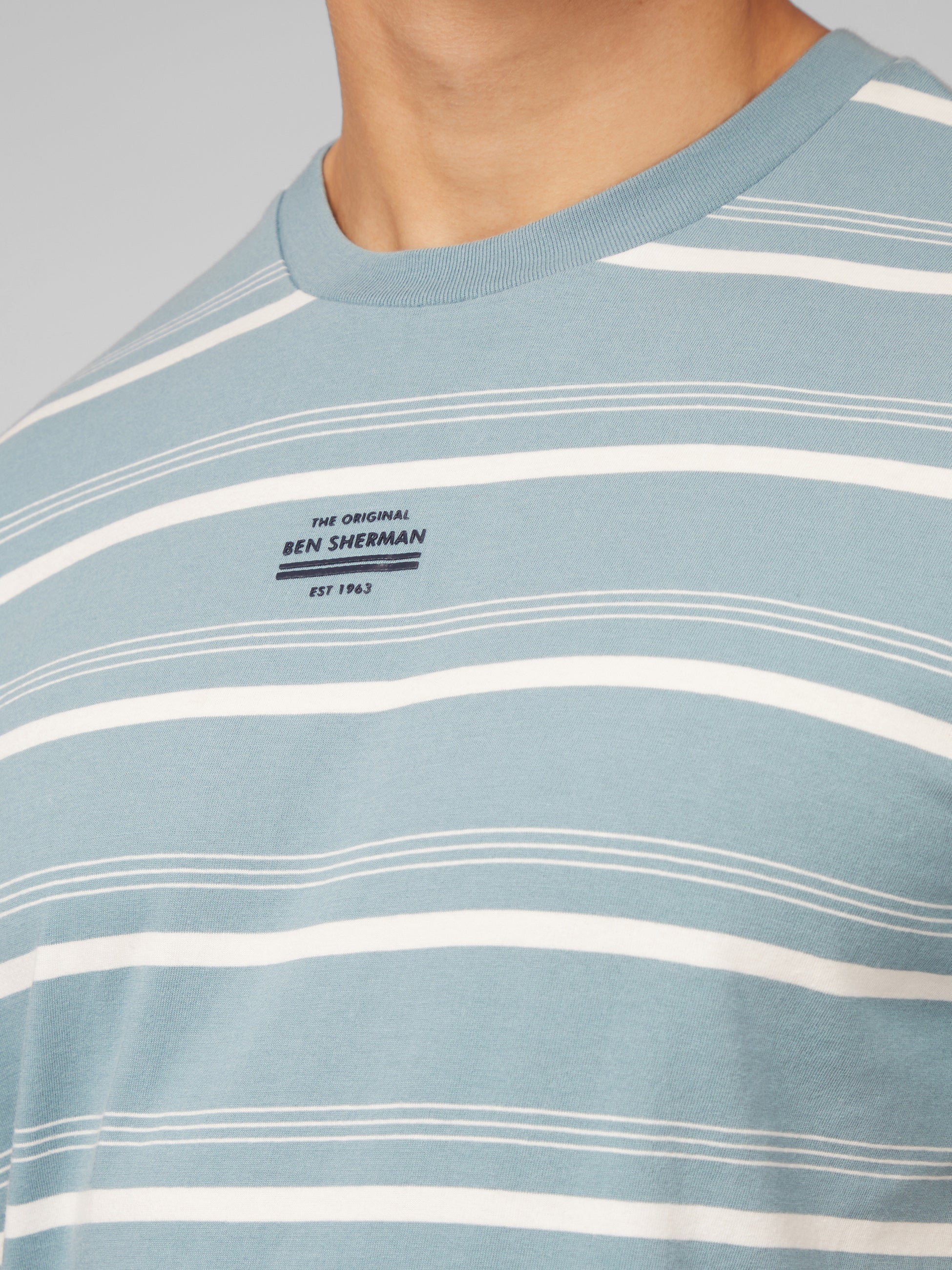 Fine Stripe Tee - Petrol