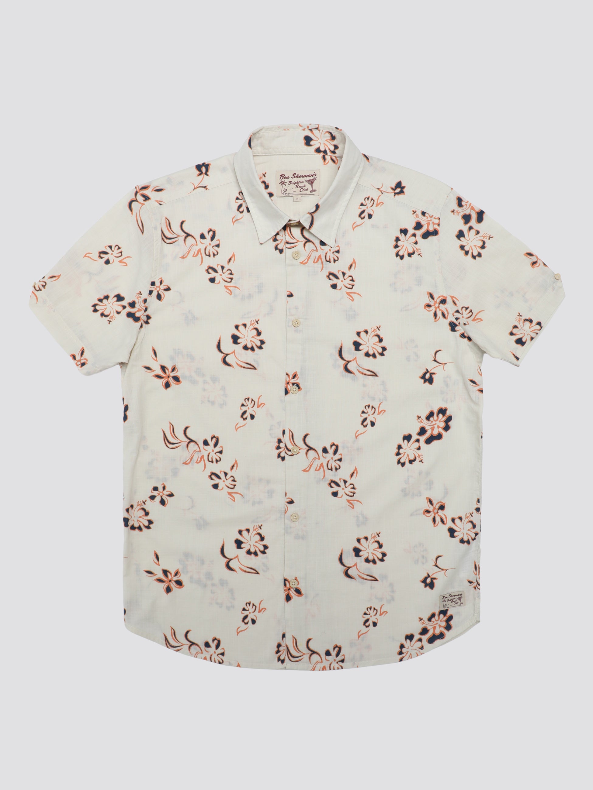 Signature Linear Floral Print Shirt - Ivory