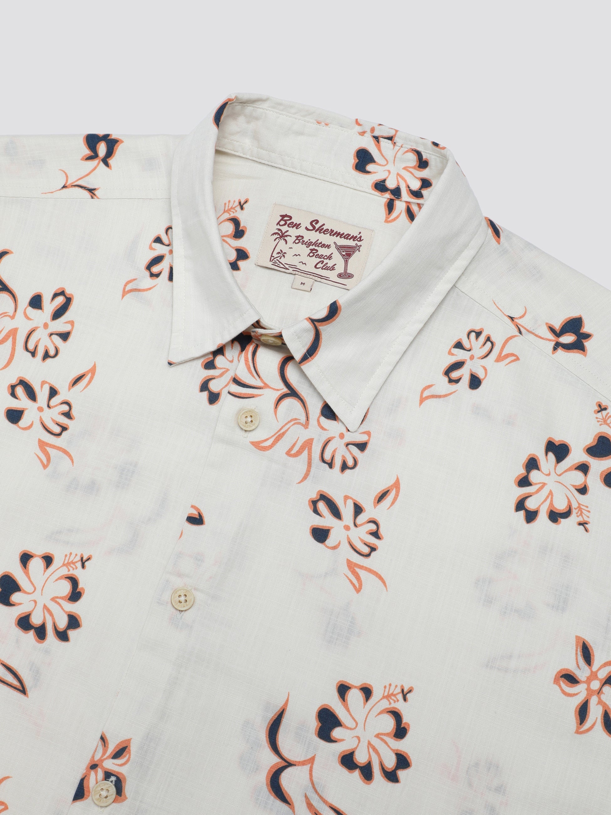 Signature Linear Floral Print Shirt - Ivory