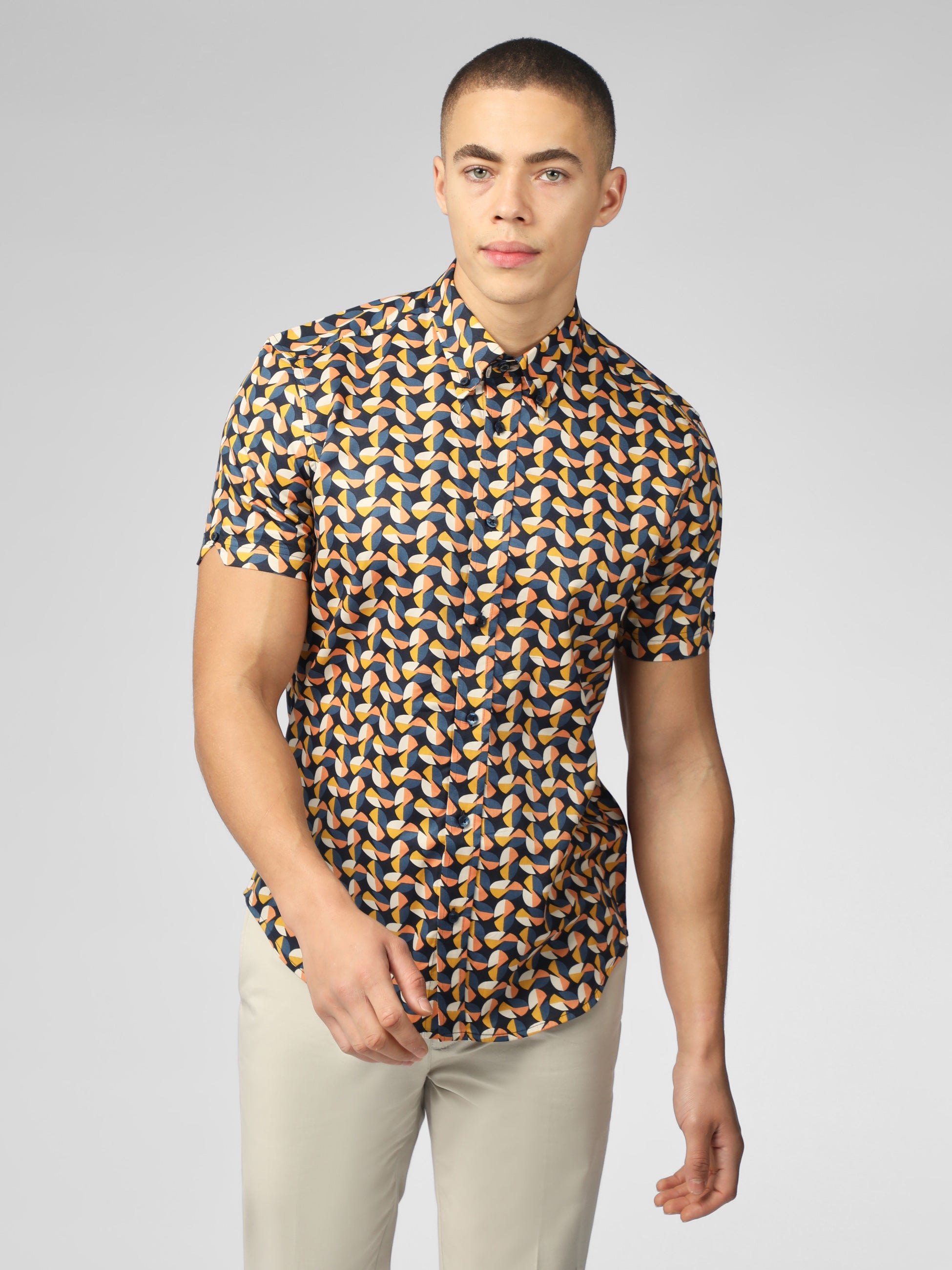 Bahaus Geo Print Shirt -  Midnight