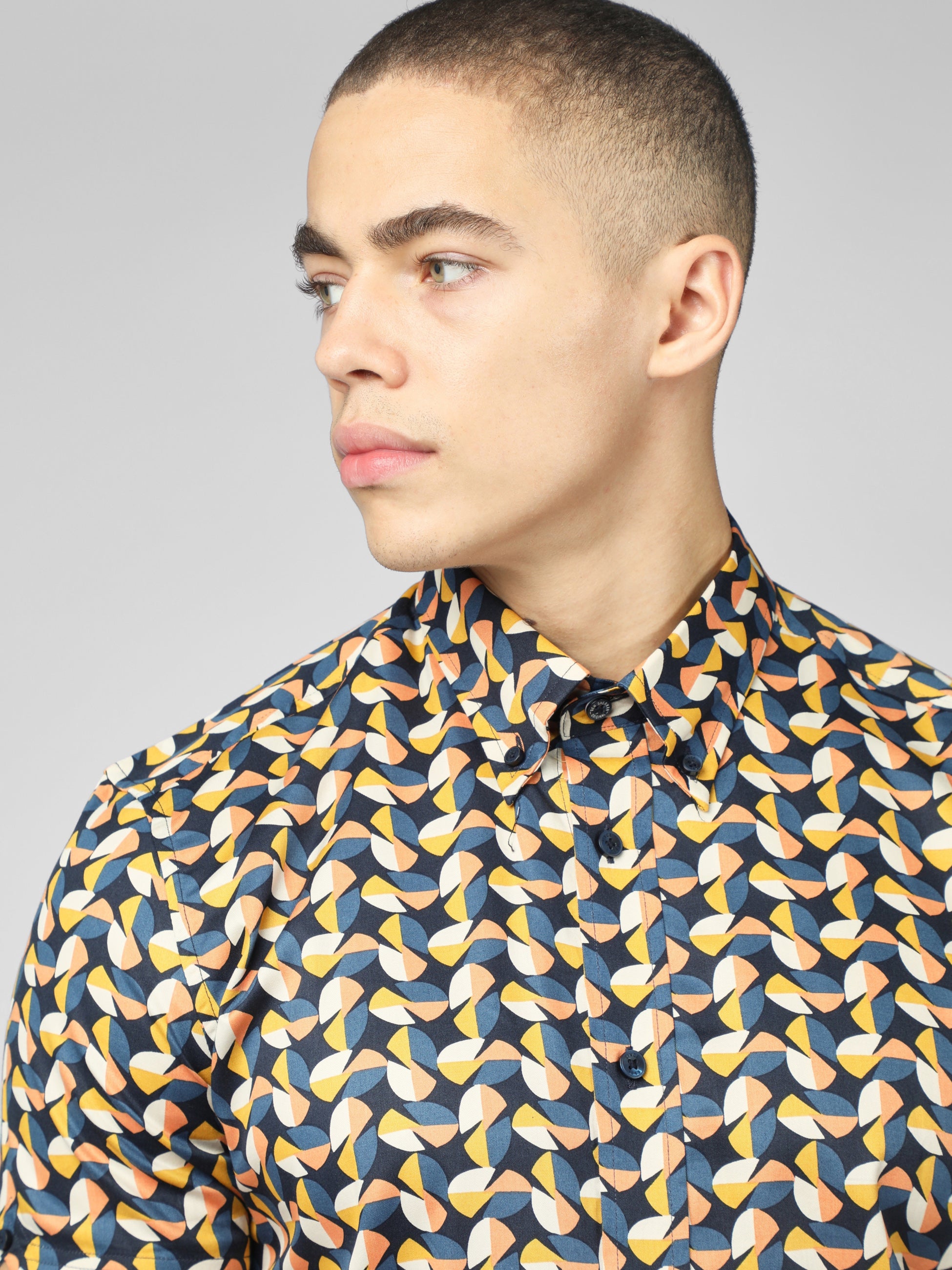 Bahaus Geo Print Shirt -  Midnight