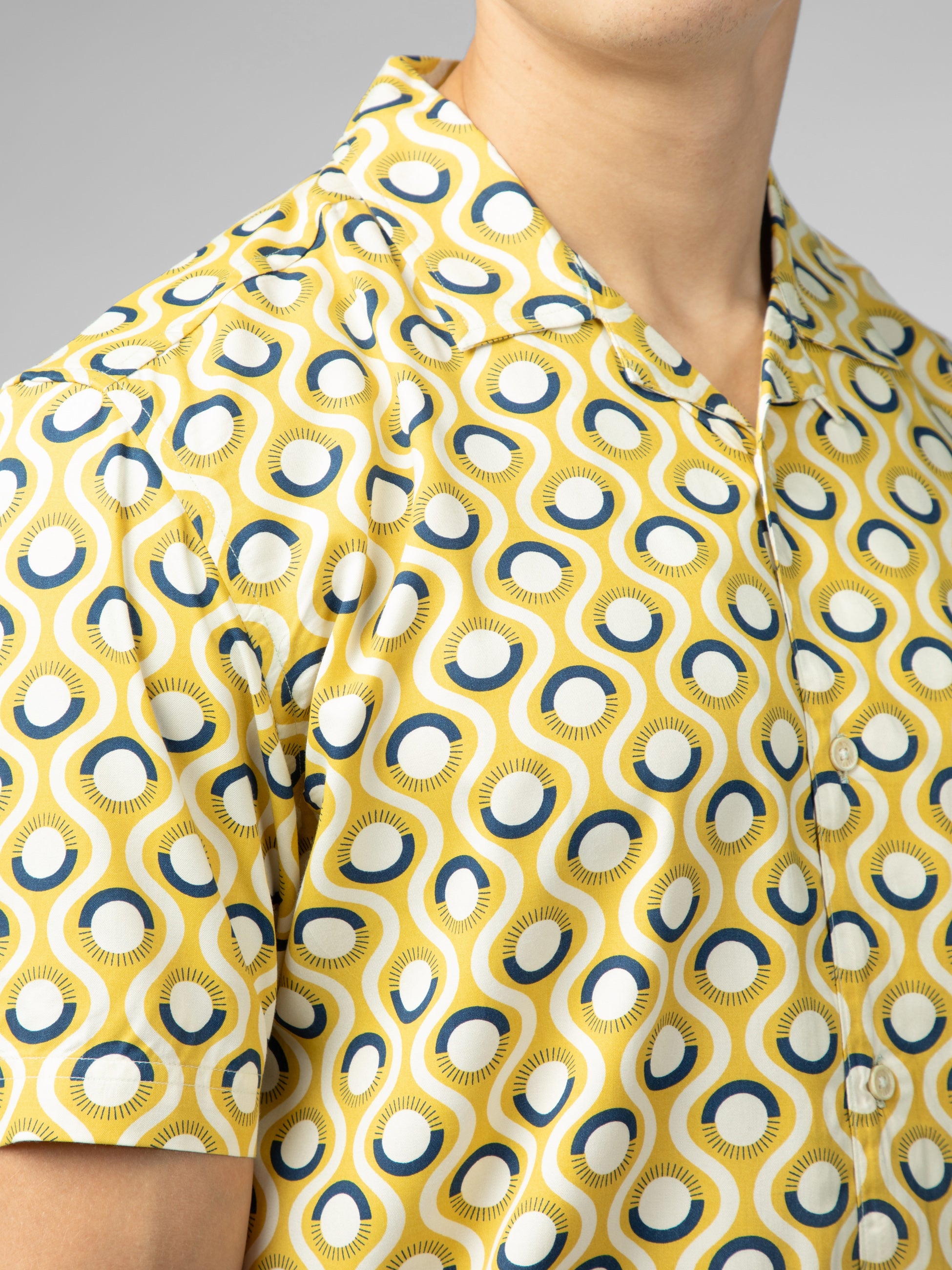 Signature Retro Geo Print Shirt - Sunflower