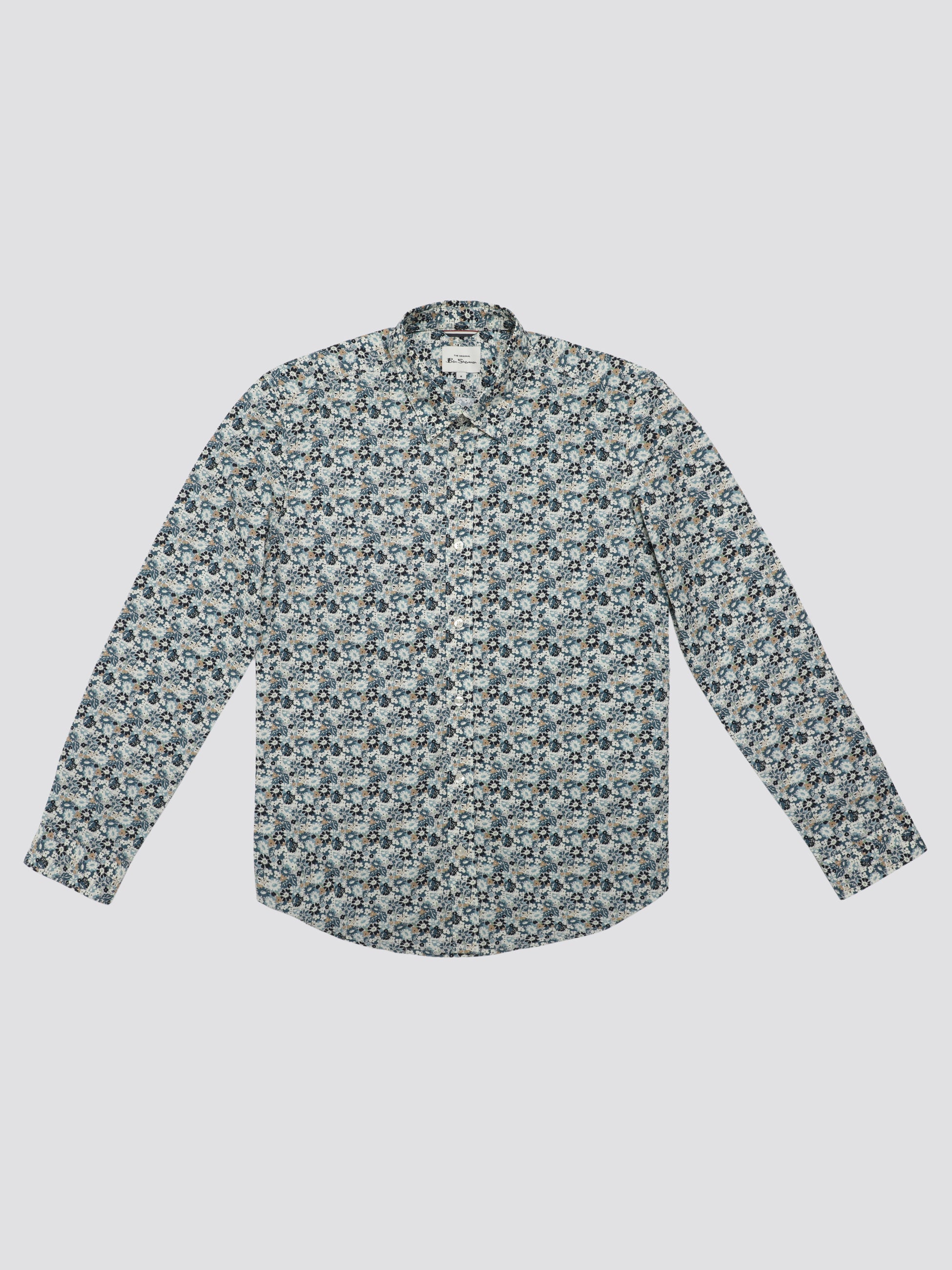 Signature Multicolor Floral Print Shirt - Petrol