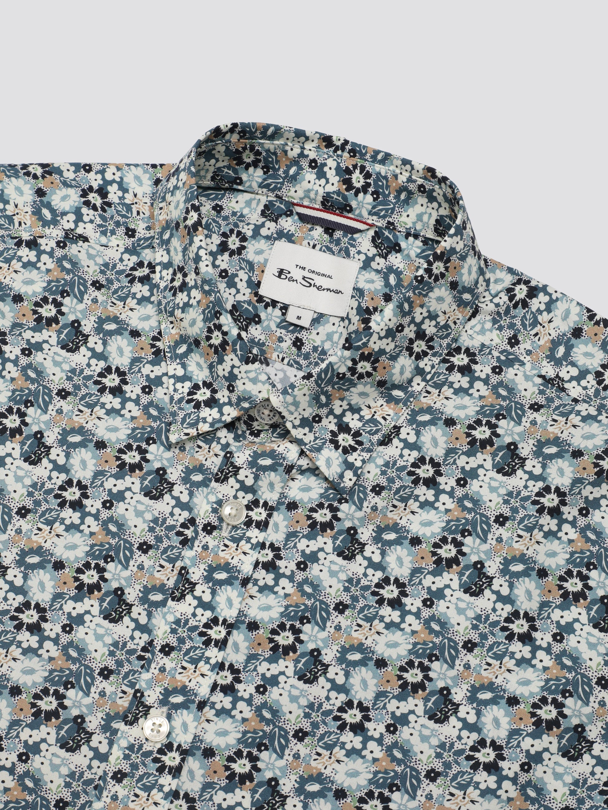 Signature Multicolor Floral Print Shirt - Petrol