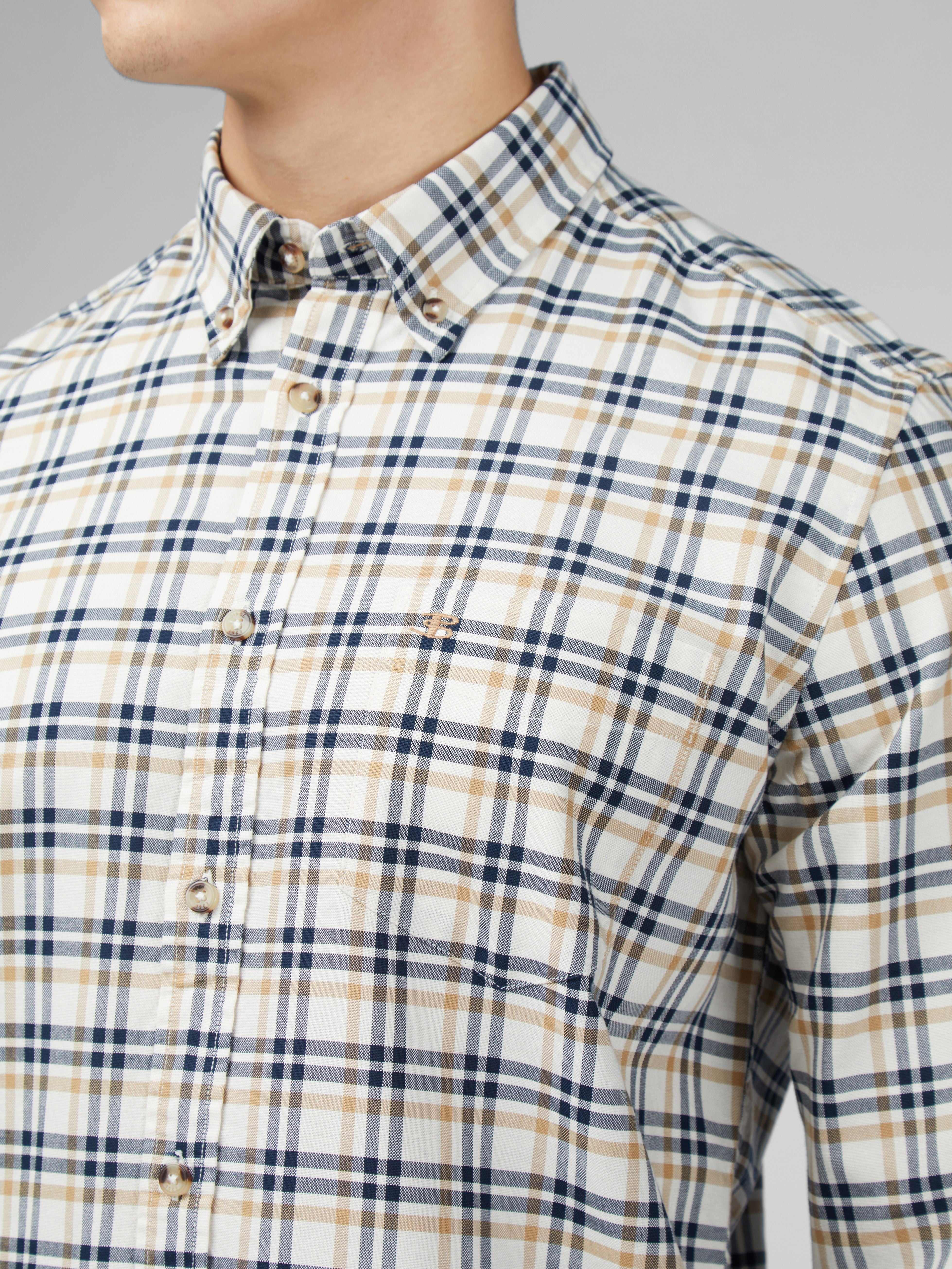 Signature Oxford Check Shirt - Snow White