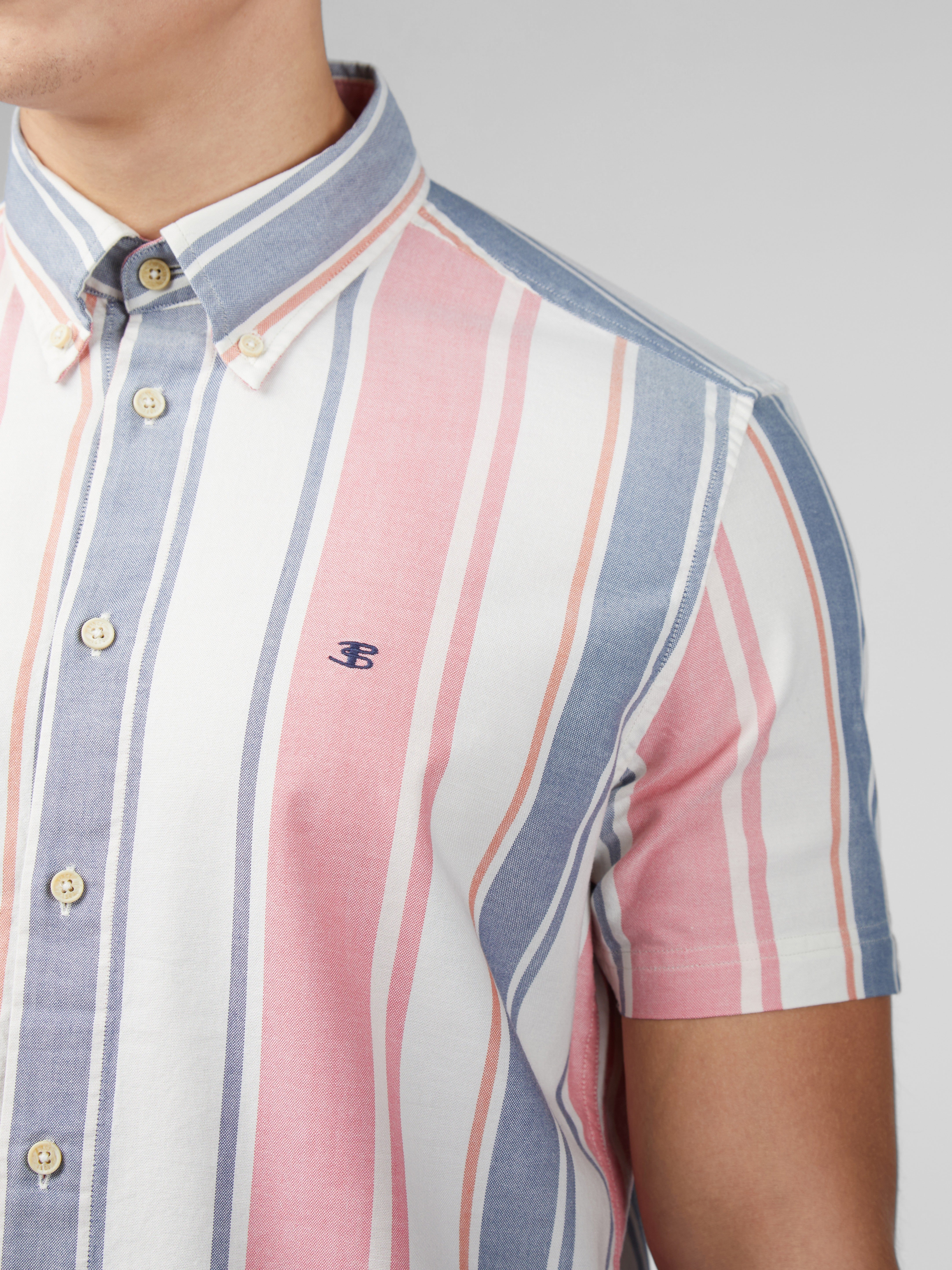 Signature Multicolor Stripe Shirt - Dark Pink