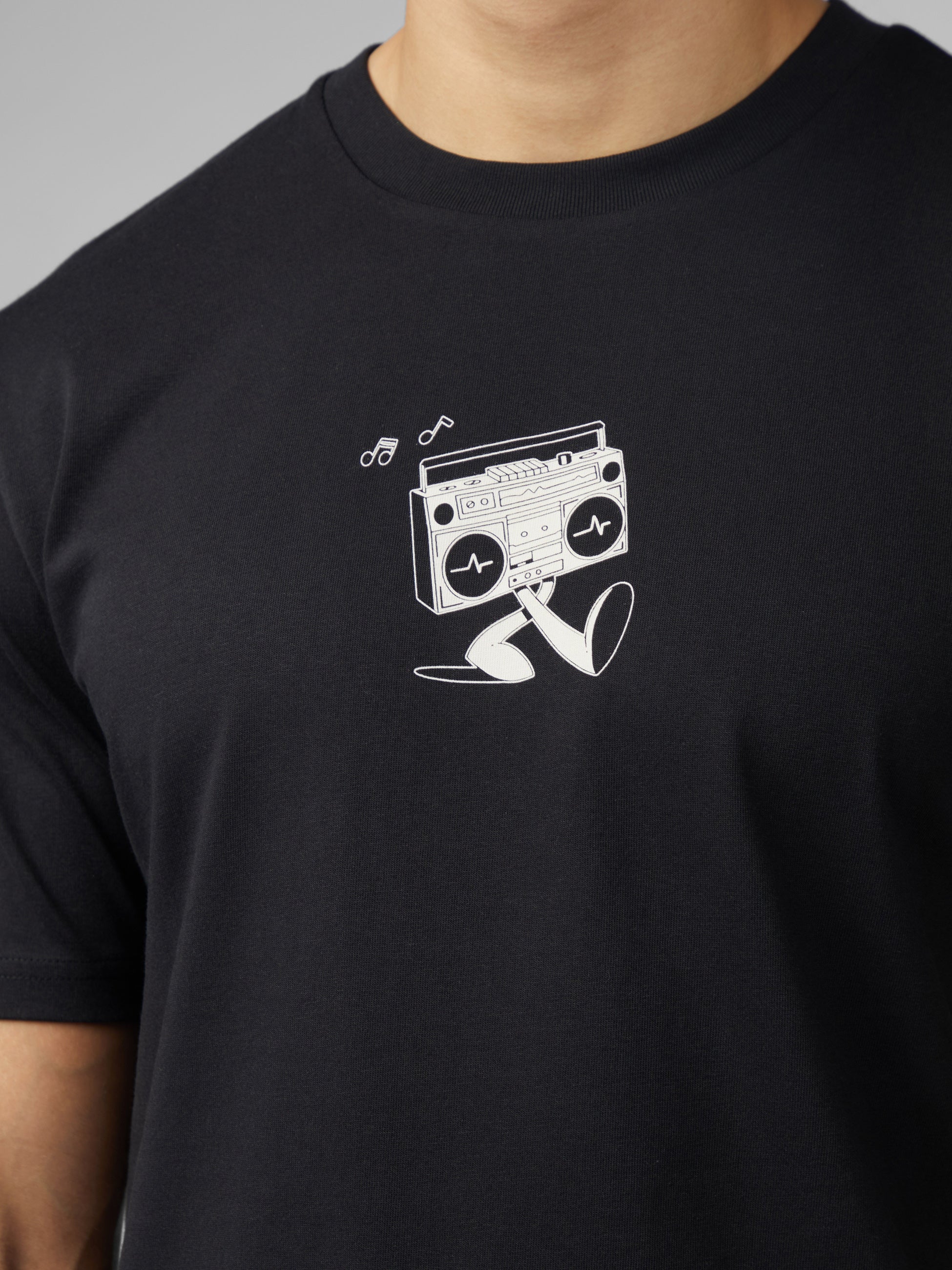 Signature Boom Box Back Graphic Tee - Black