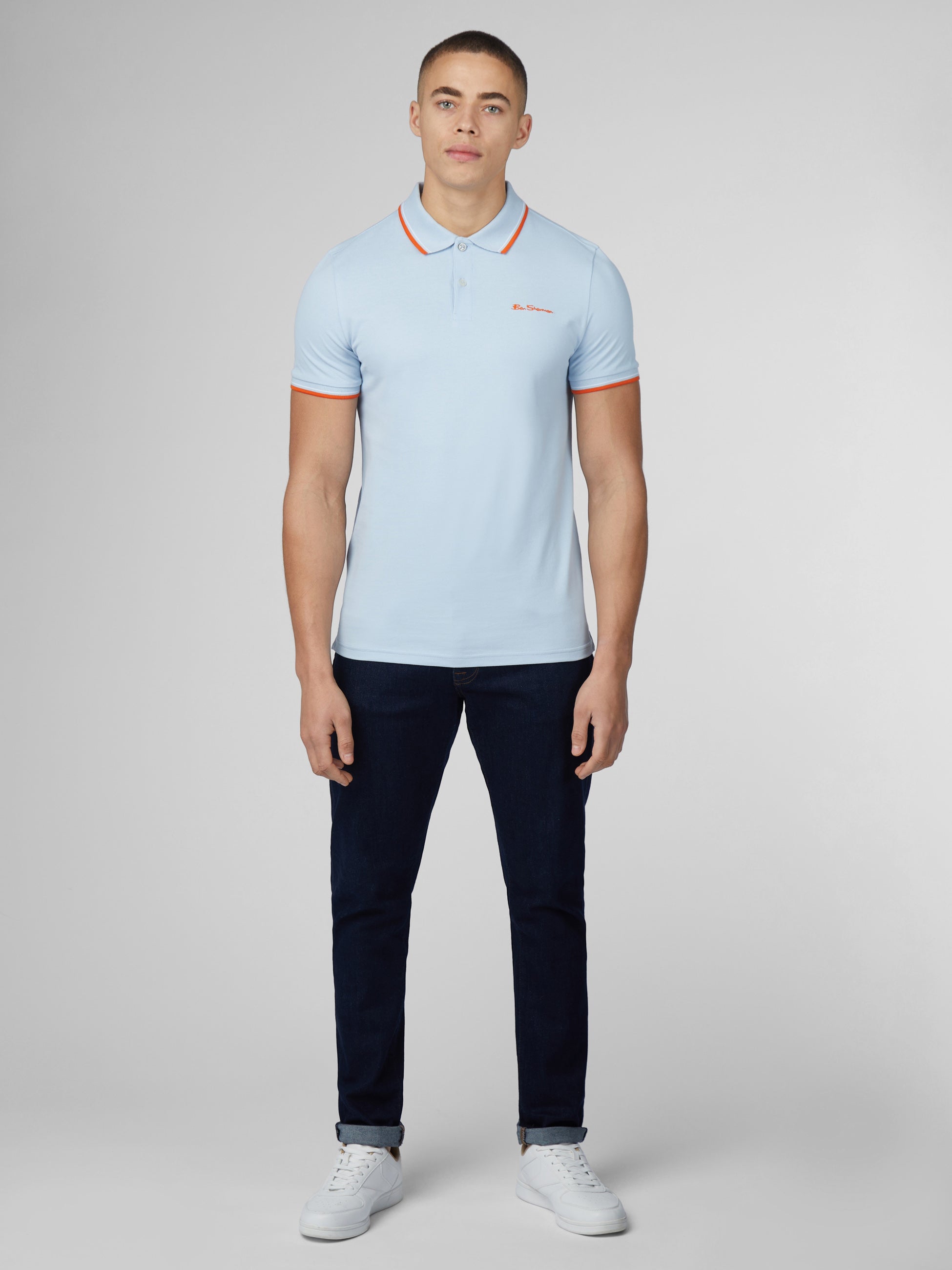 Signature Short Sleeve Polo - Pale Blue