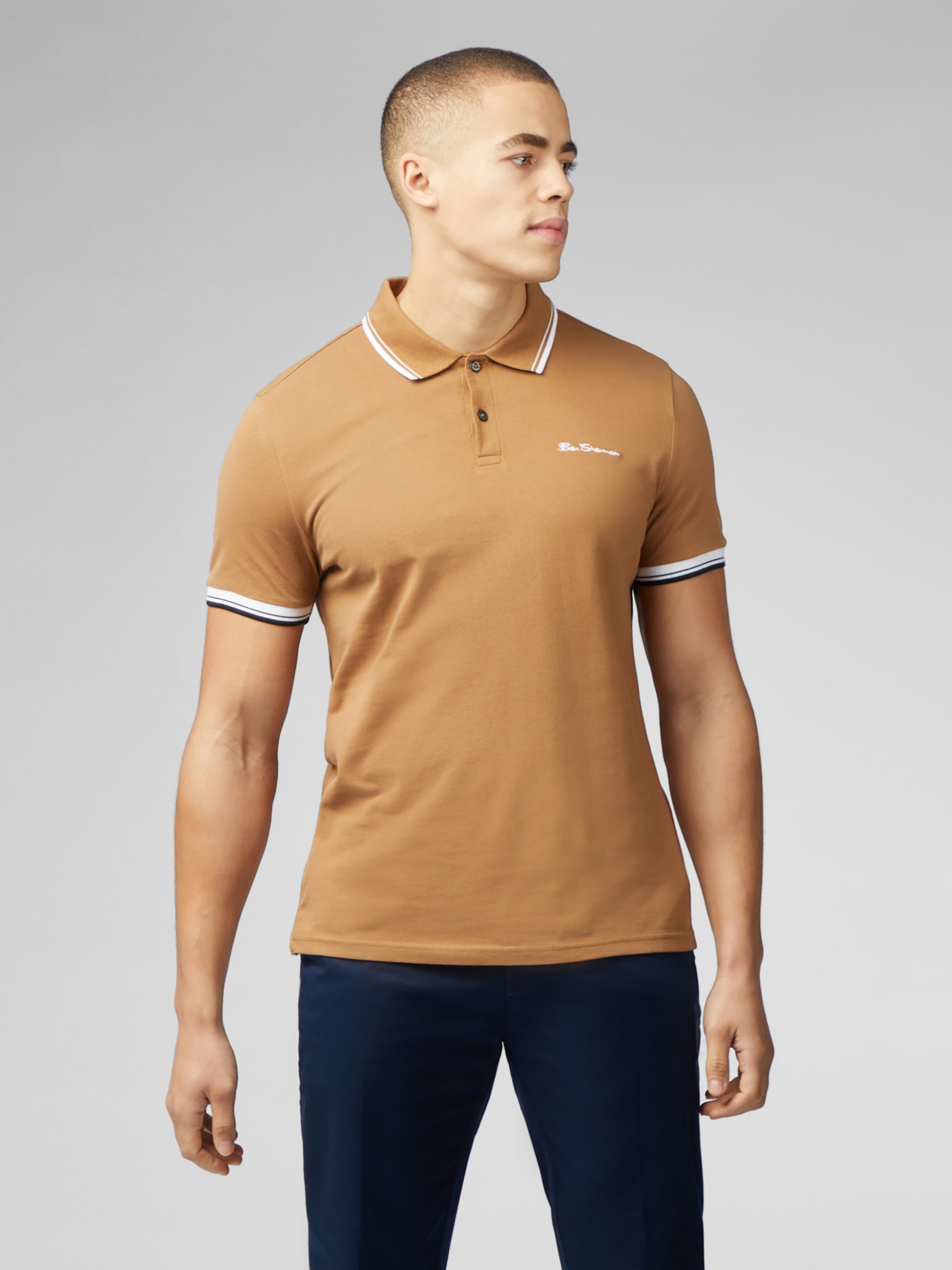 Signature Short Sleeve Polo - Light Brown