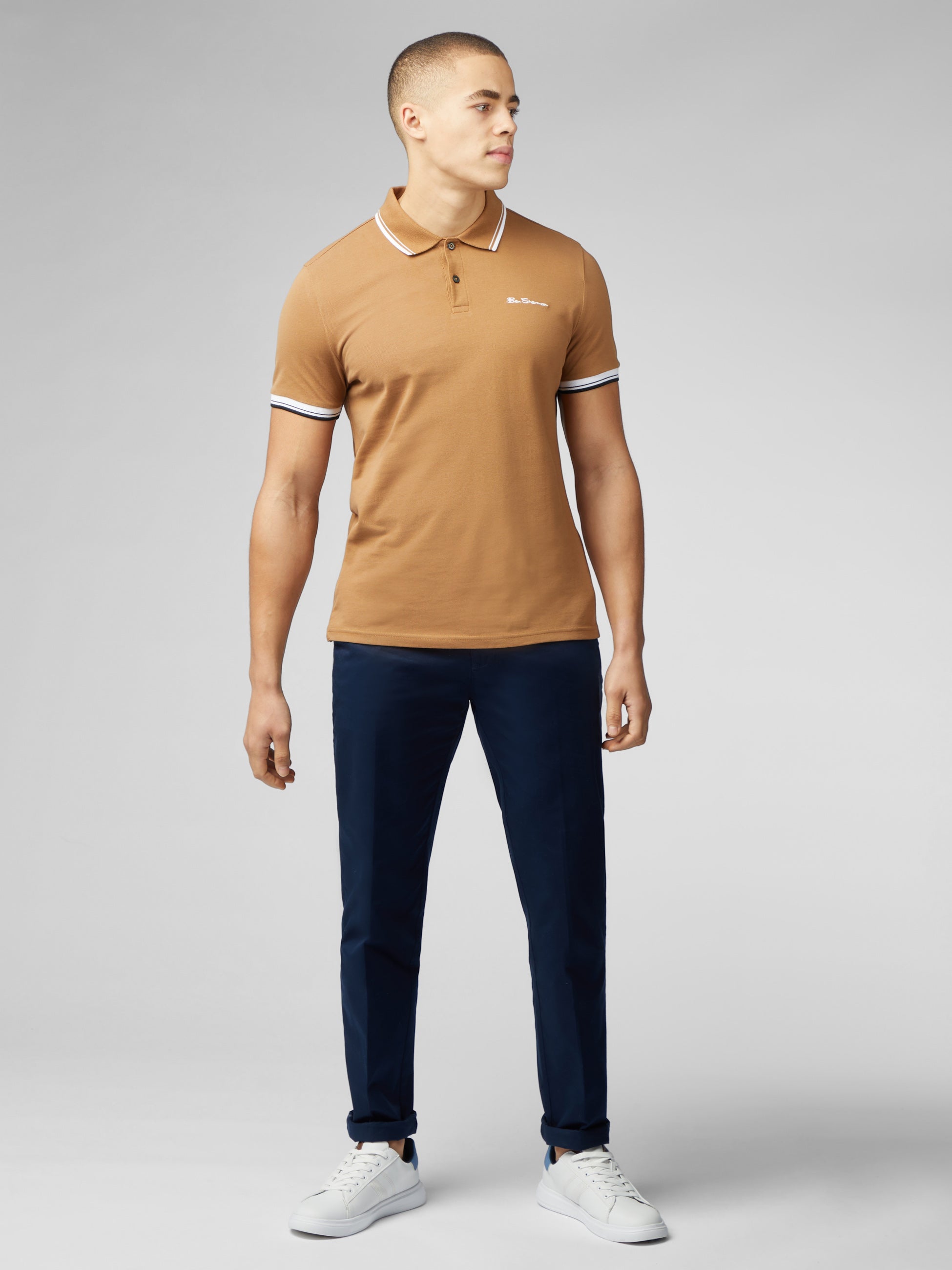 Signature Short Sleeve Polo - Light Brown