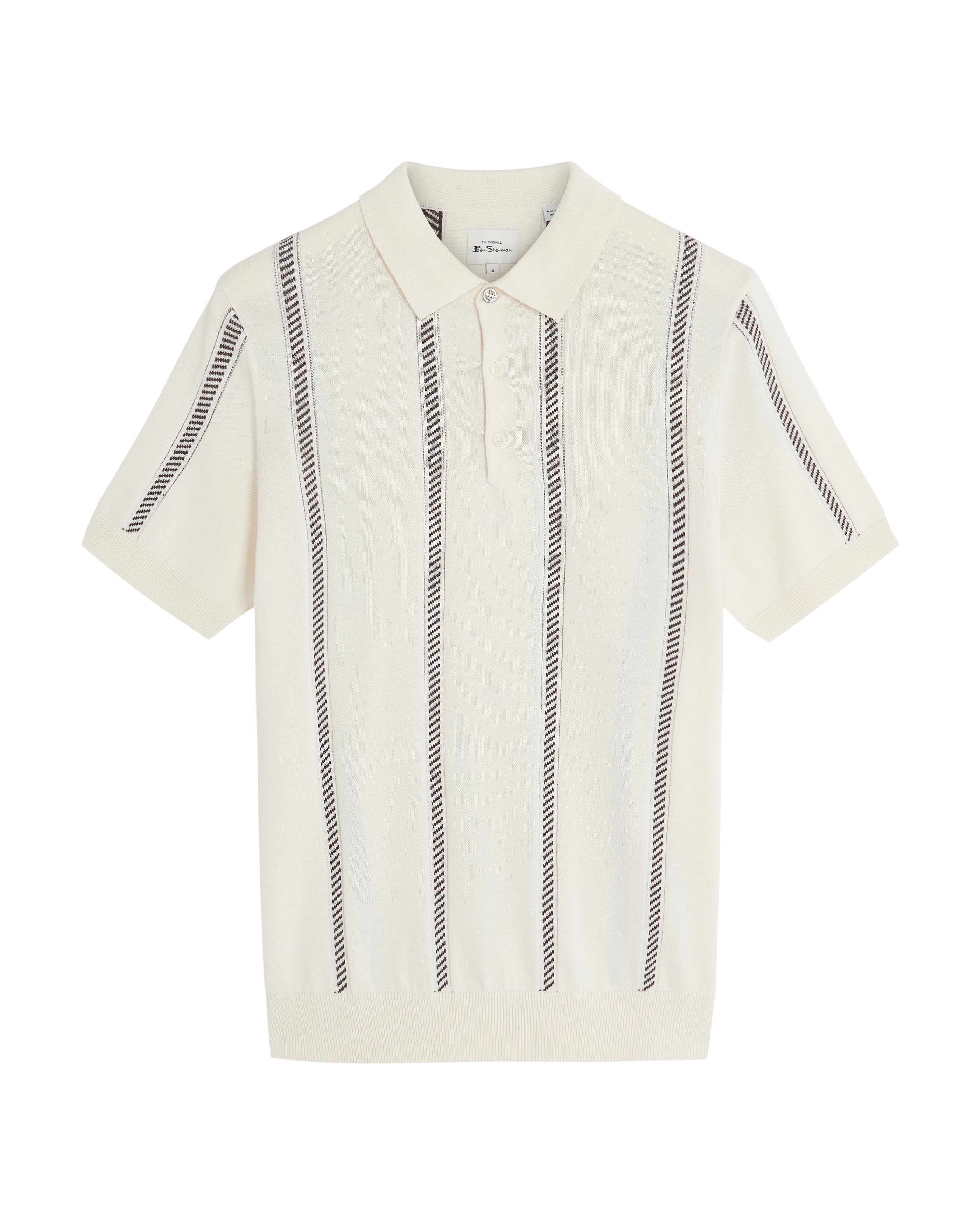 Jacquard Stripe Polo - Ivory