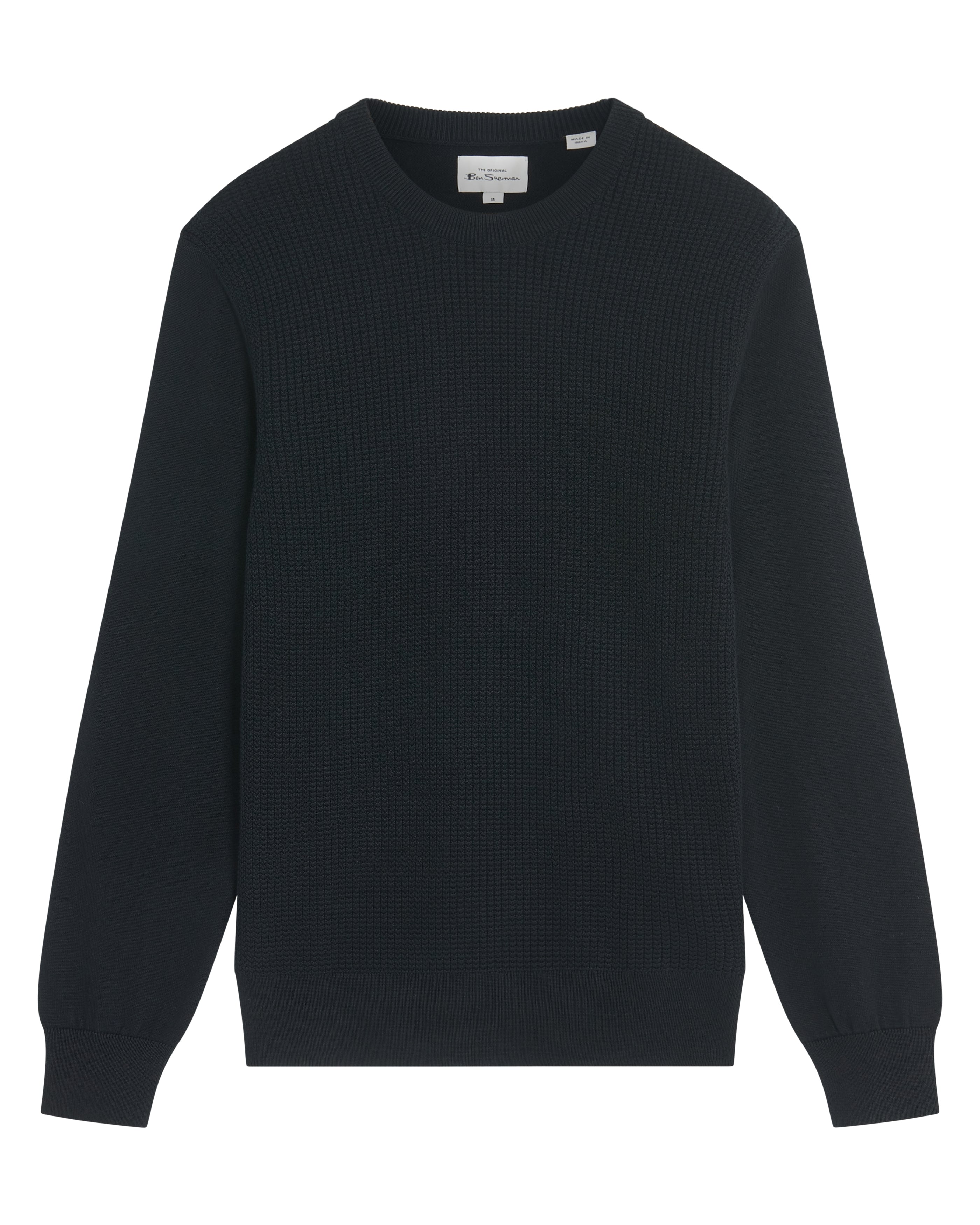 Textured Front Crew - Black