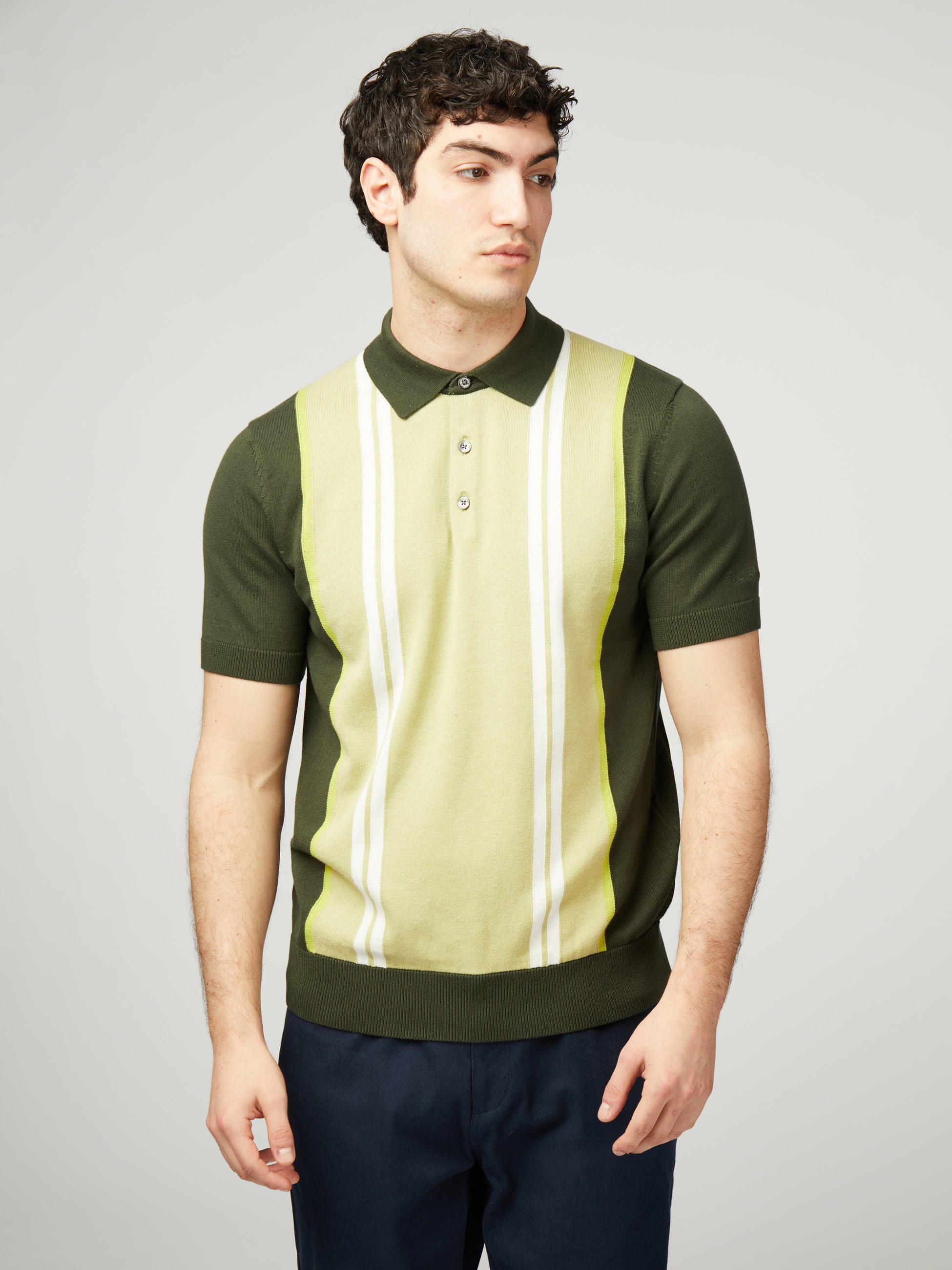 Vertical Stripe Polo - Camouflage