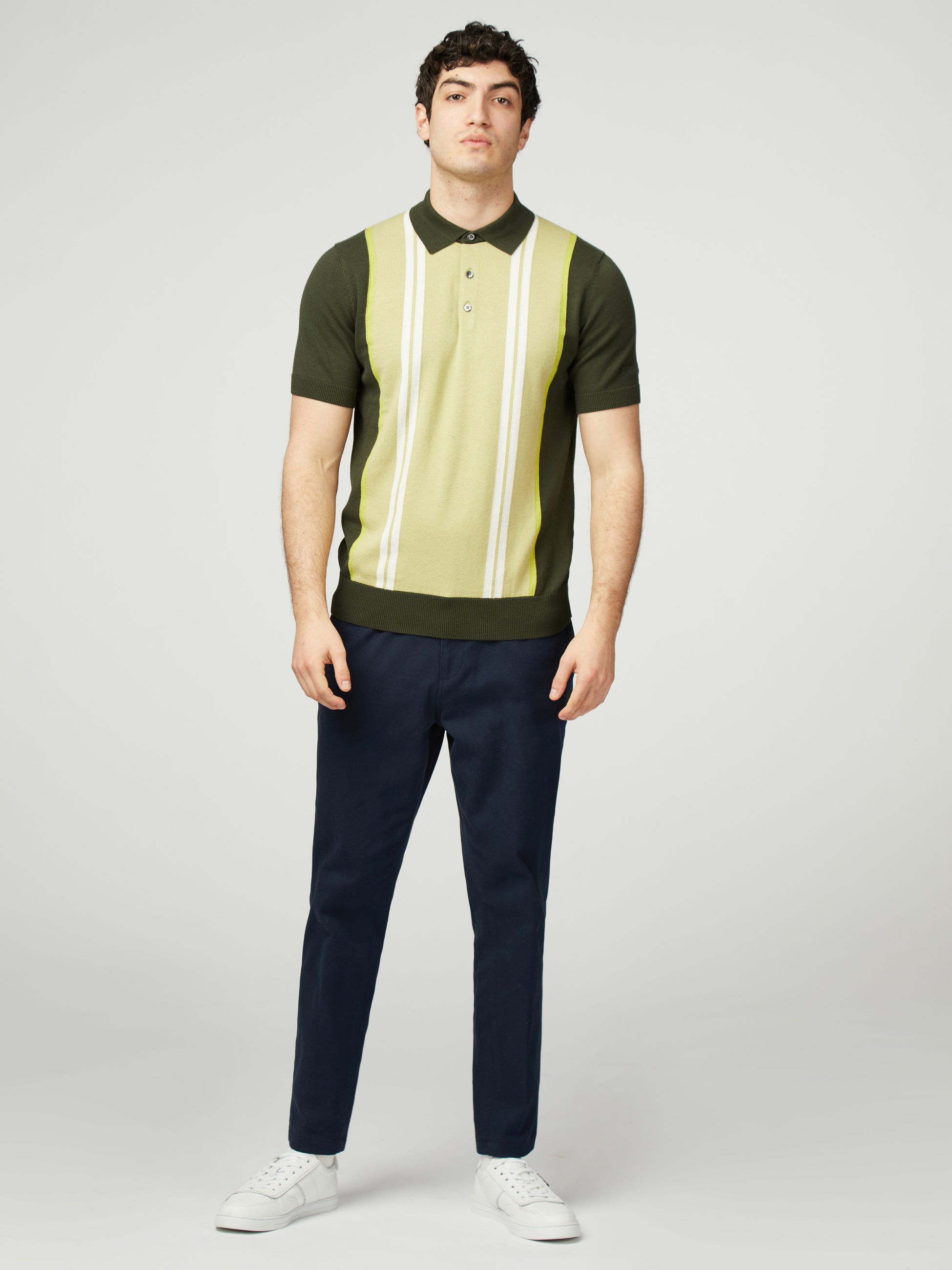 Vertical Stripe Polo - Camouflage