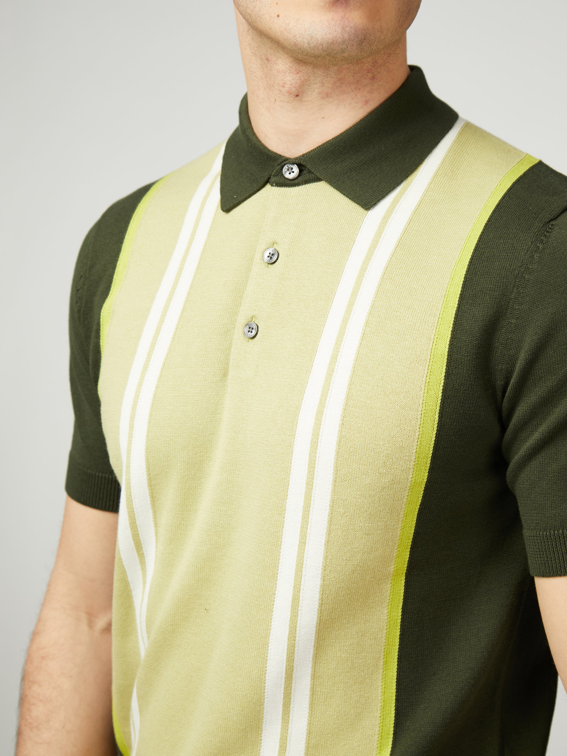 Vertical Stripe Polo - Camouflage