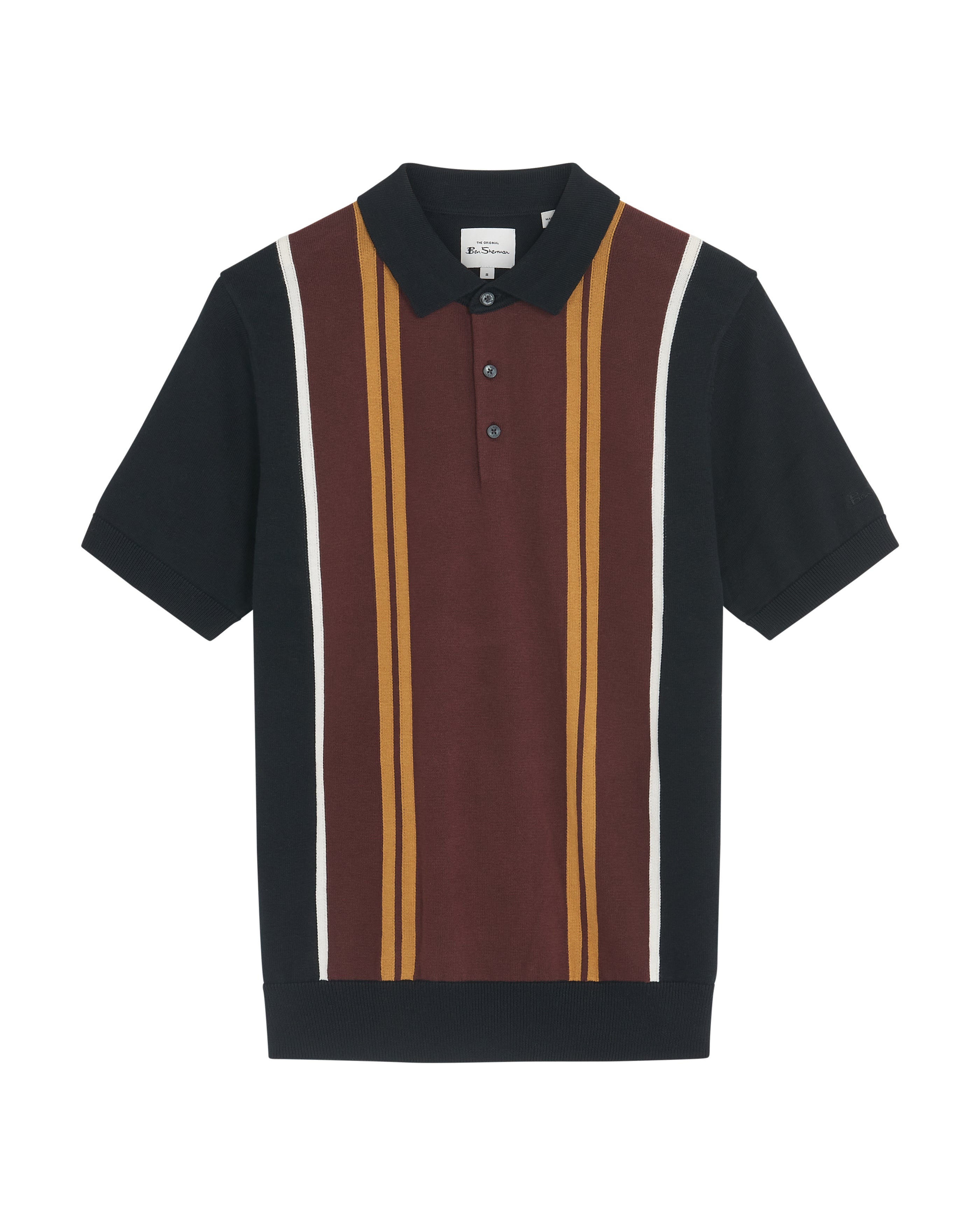 Vertical Stripe Polo - Black