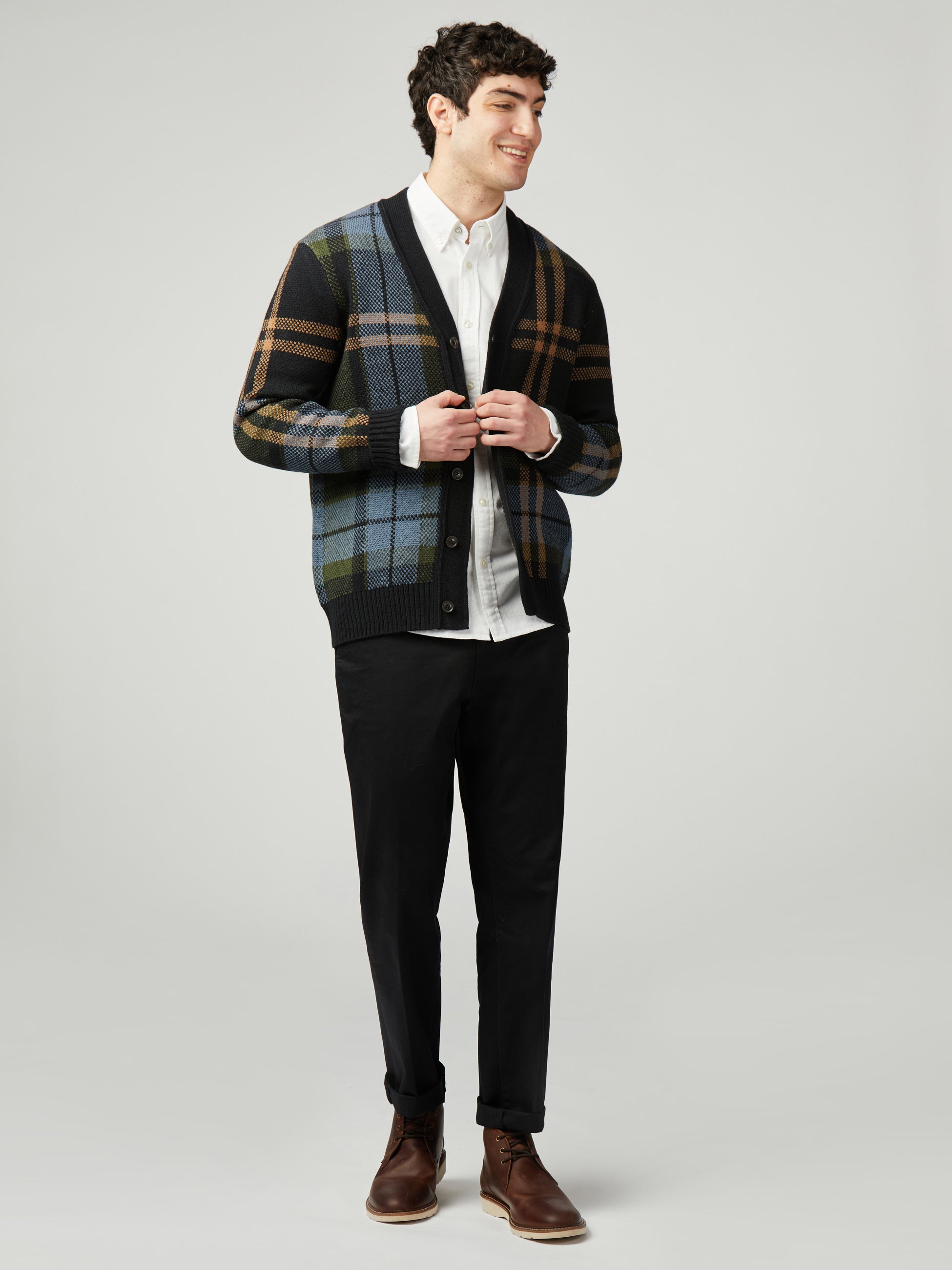 Tartan Cardigan - Black