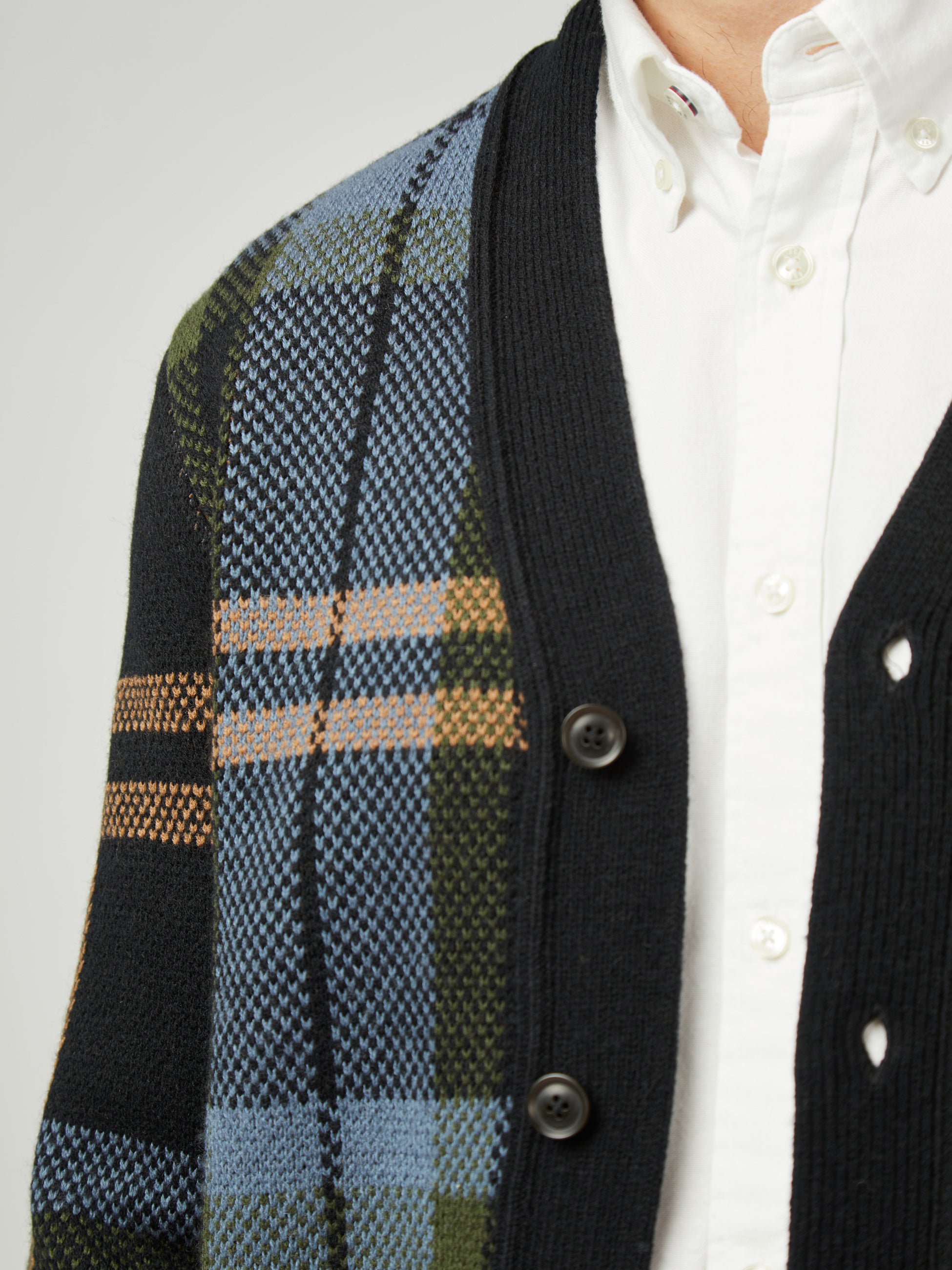 Tartan Cardigan - Black