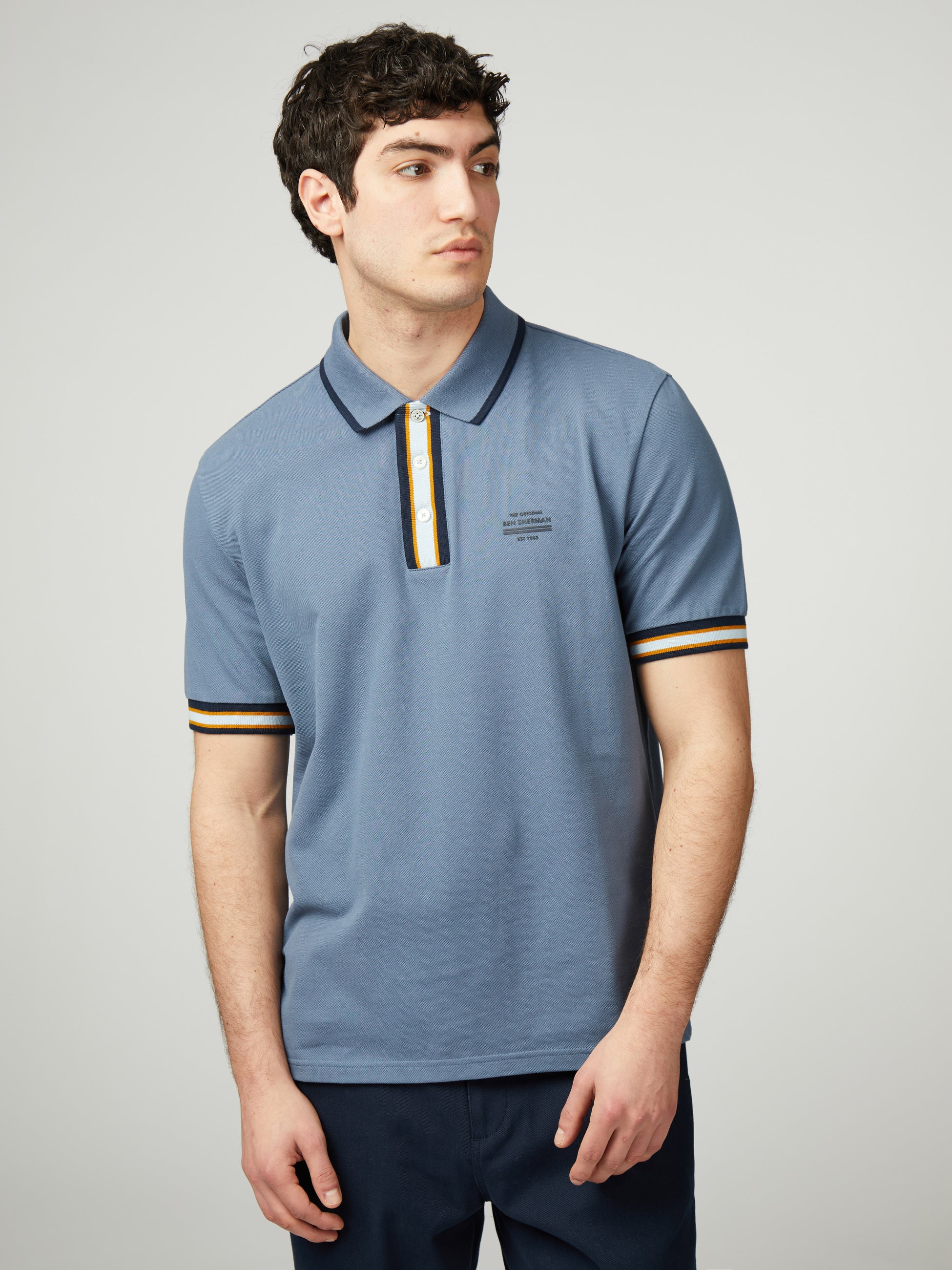 Placket Interest Polo - Sea