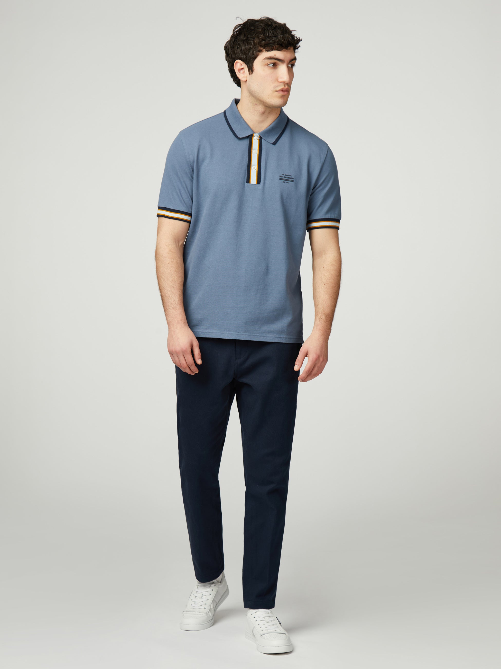 Placket Interest Polo - Sea