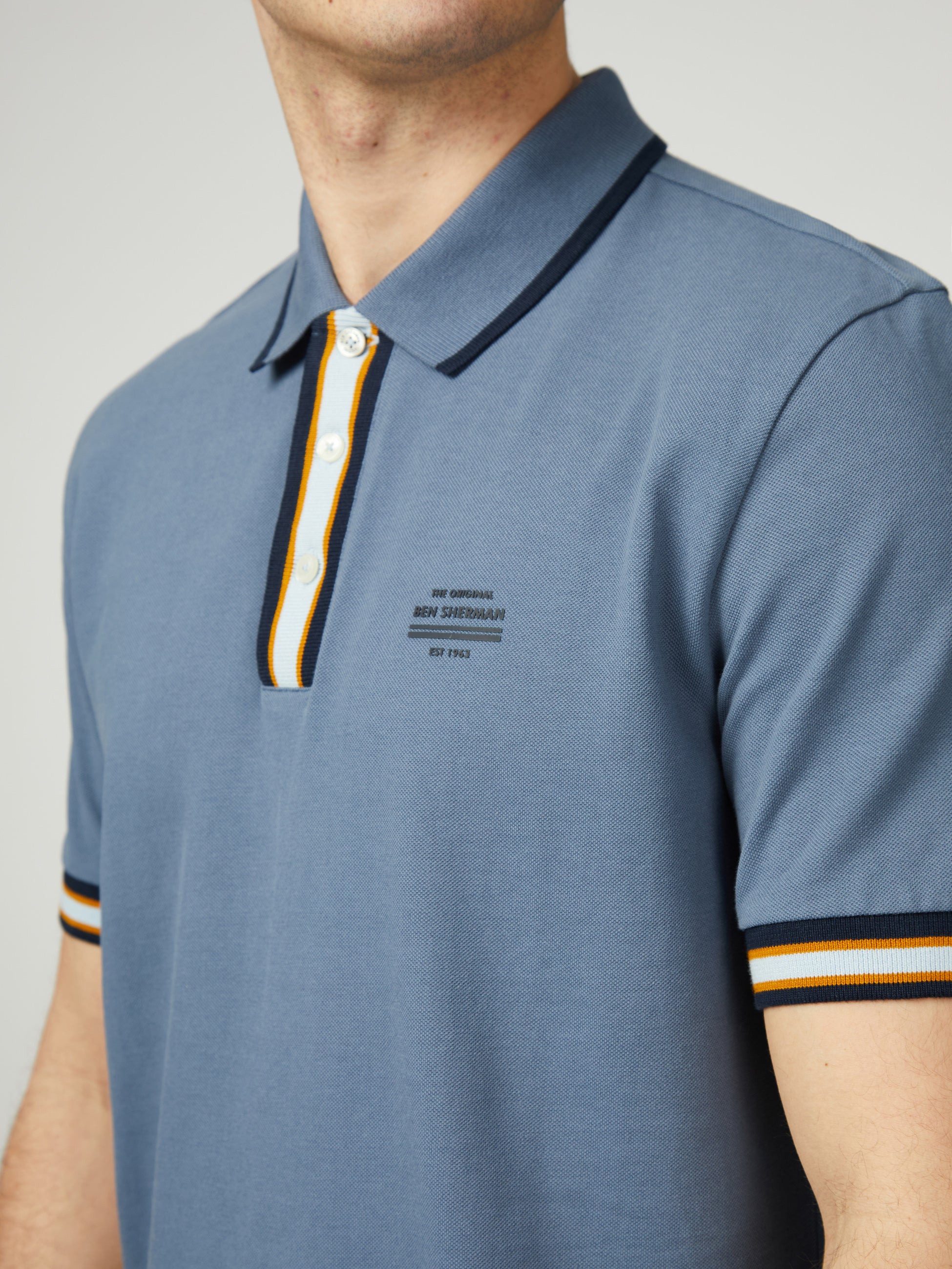 Placket Interest Polo - Sea