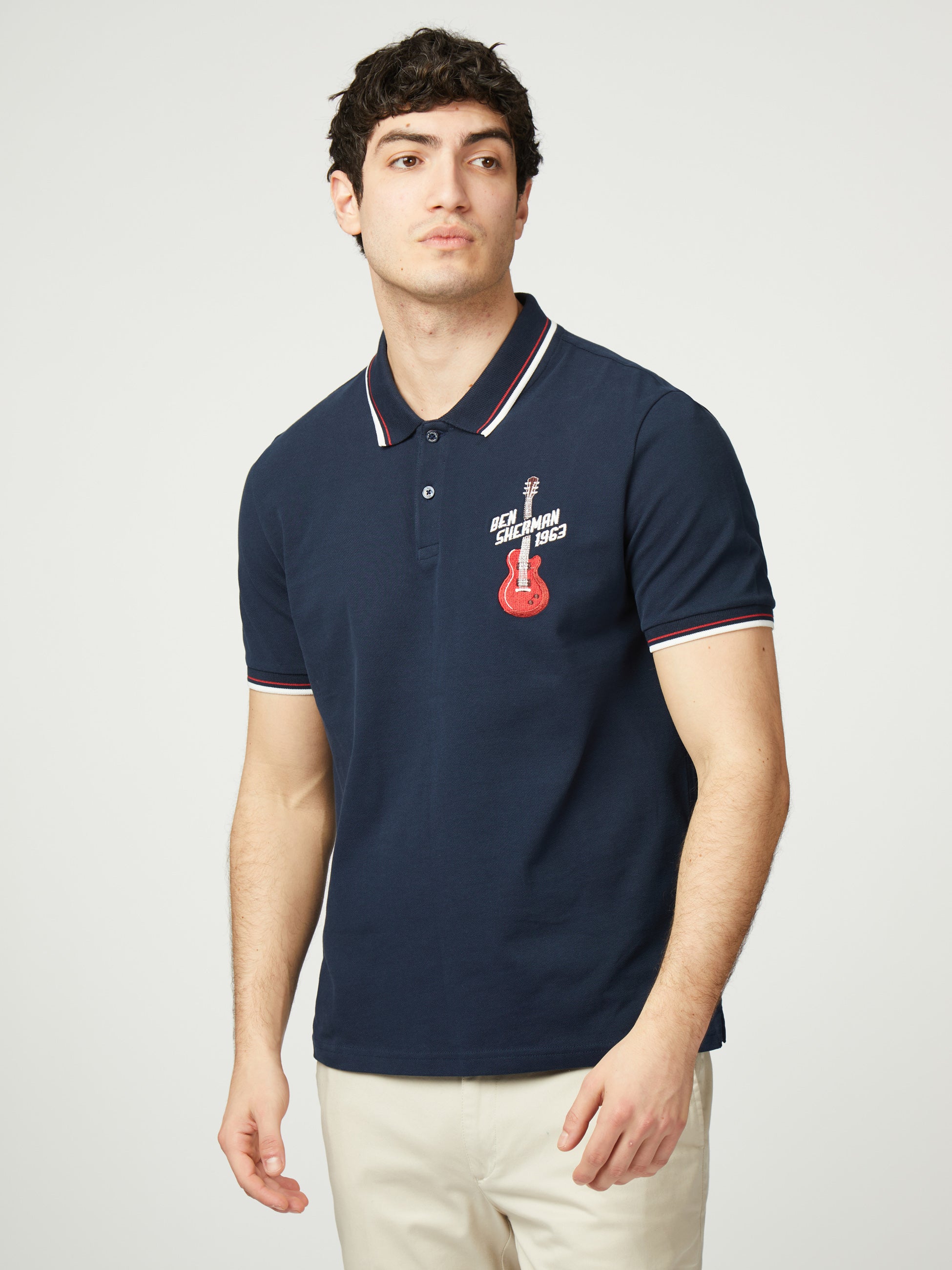 Chest Embroidered Polo - Dark Navy