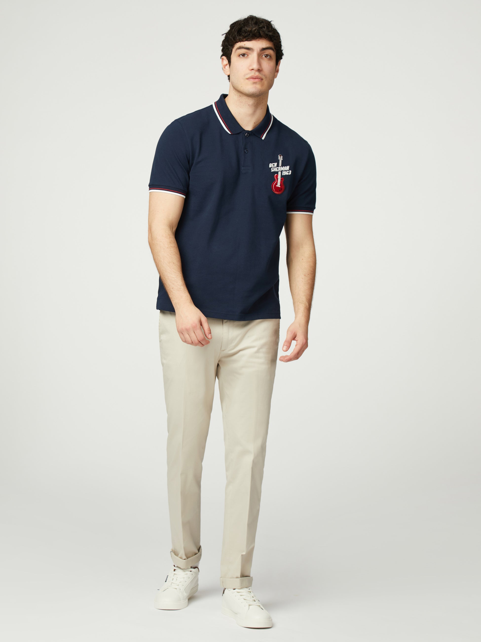 Chest Embroidered Polo - Dark Navy