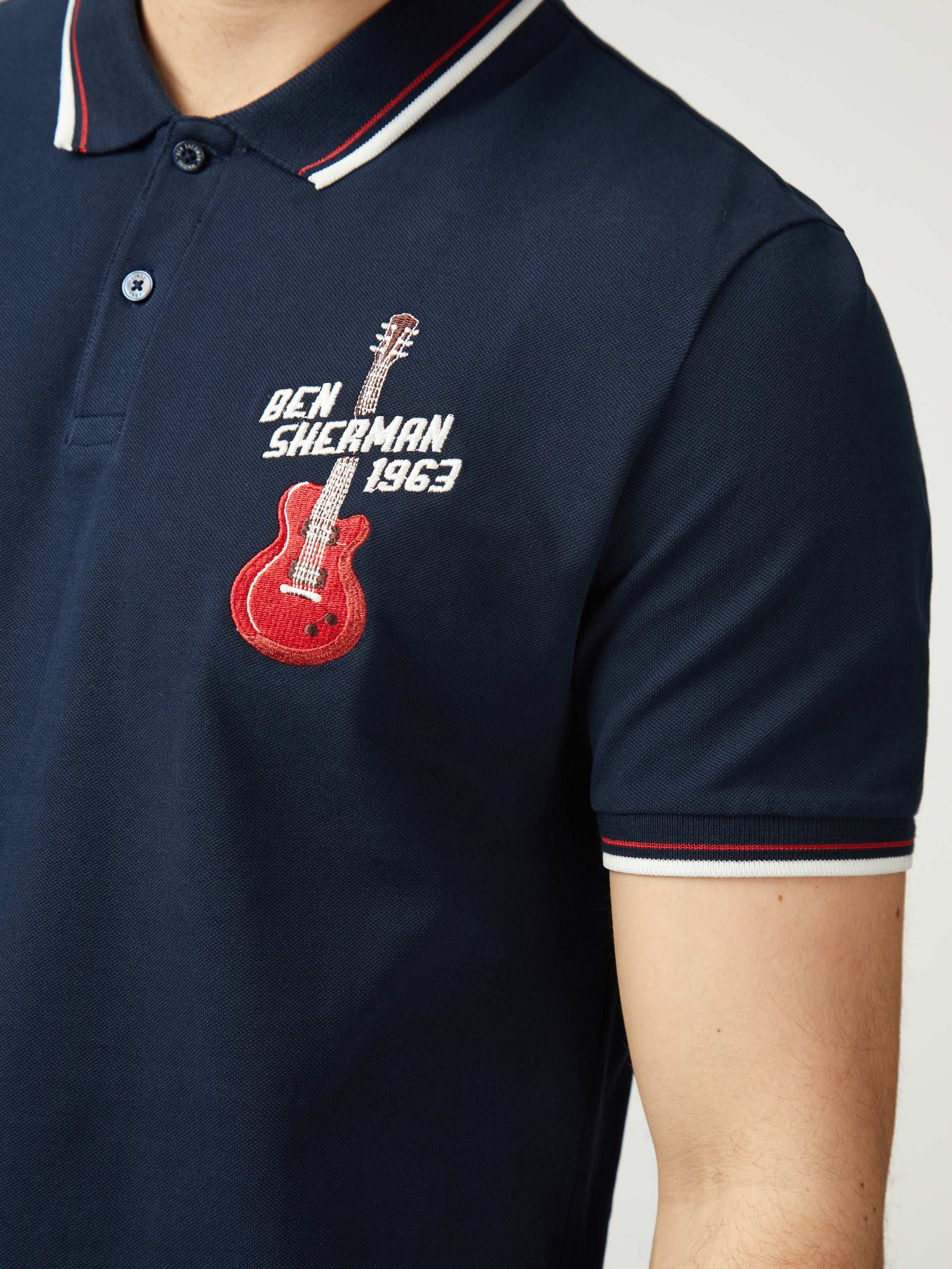 Chest Embroidered Polo - Dark Navy