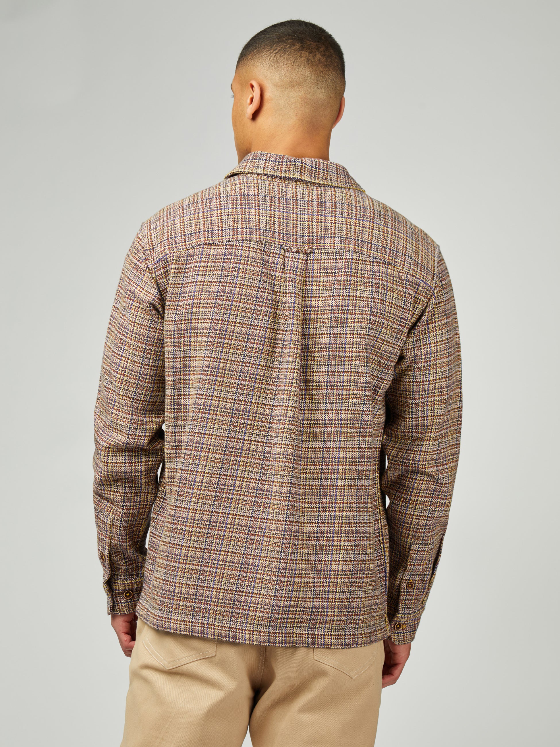 Diffused Plain Overshirt - Rust