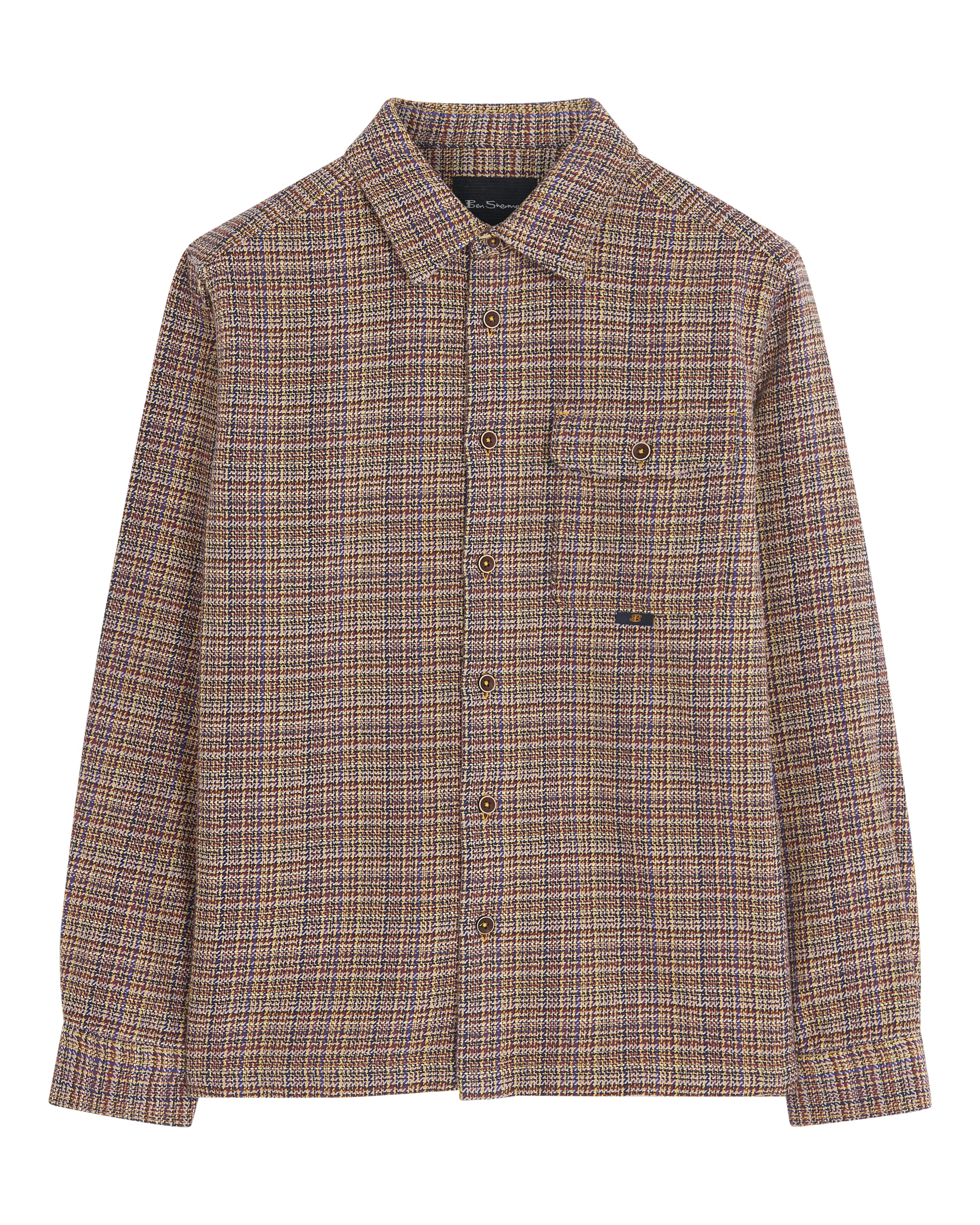 Diffused Plain Overshirt - Rust