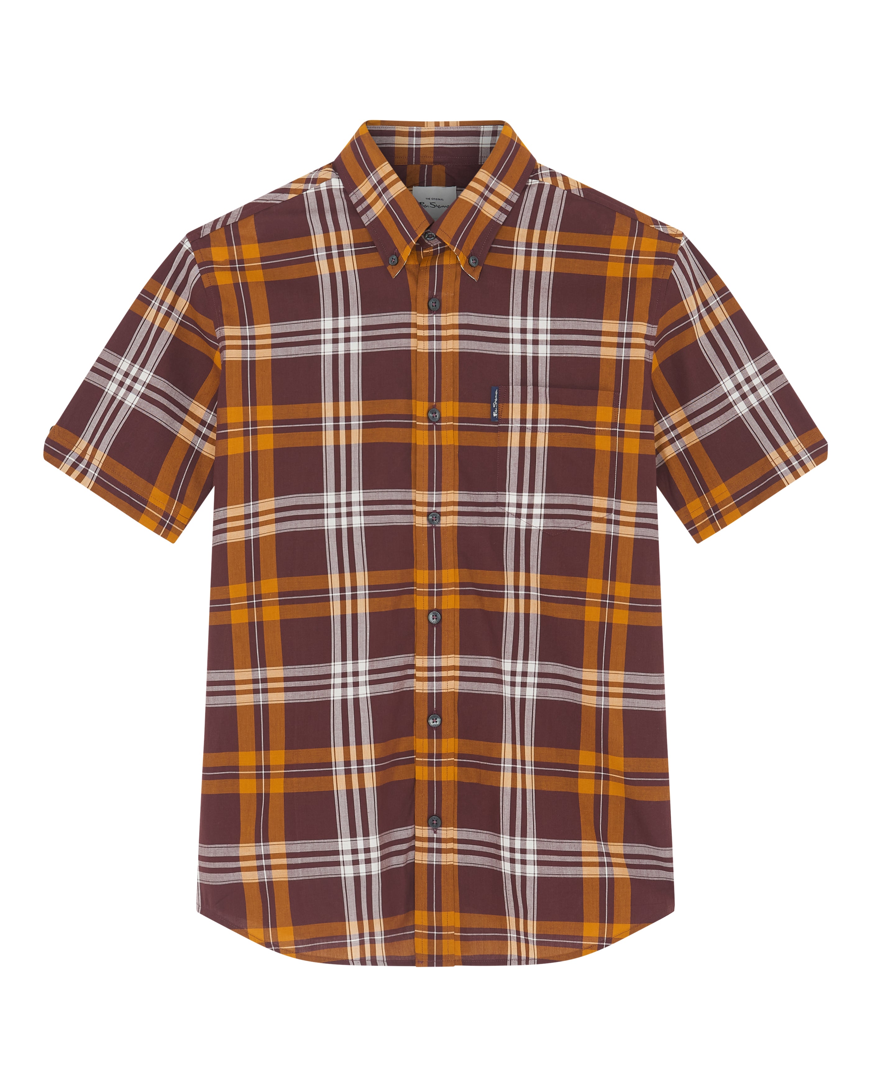 Block Check Short Sleeve - Wine