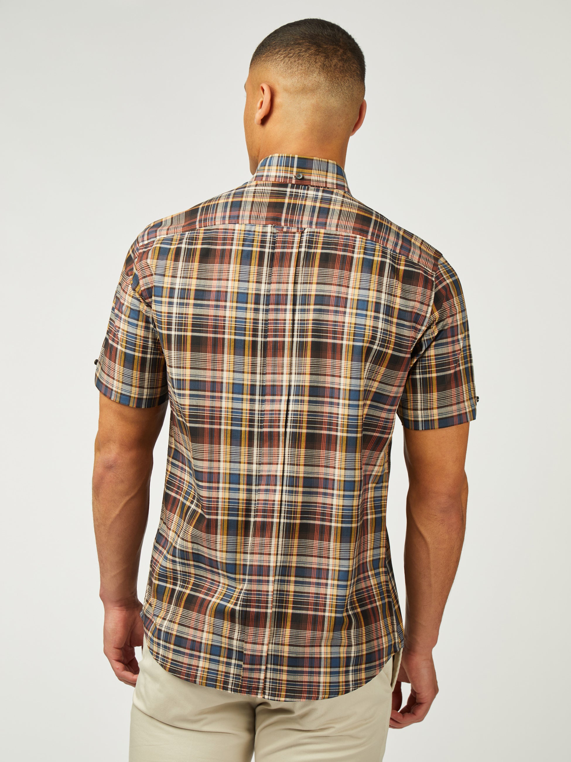 Gradient Check Short Sleeve - Sea