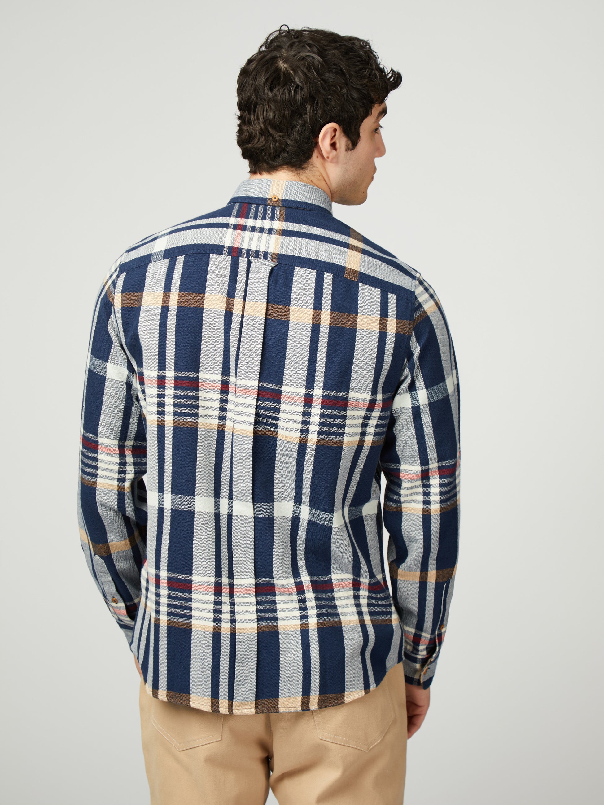 Herringbone Check - Dark Navy