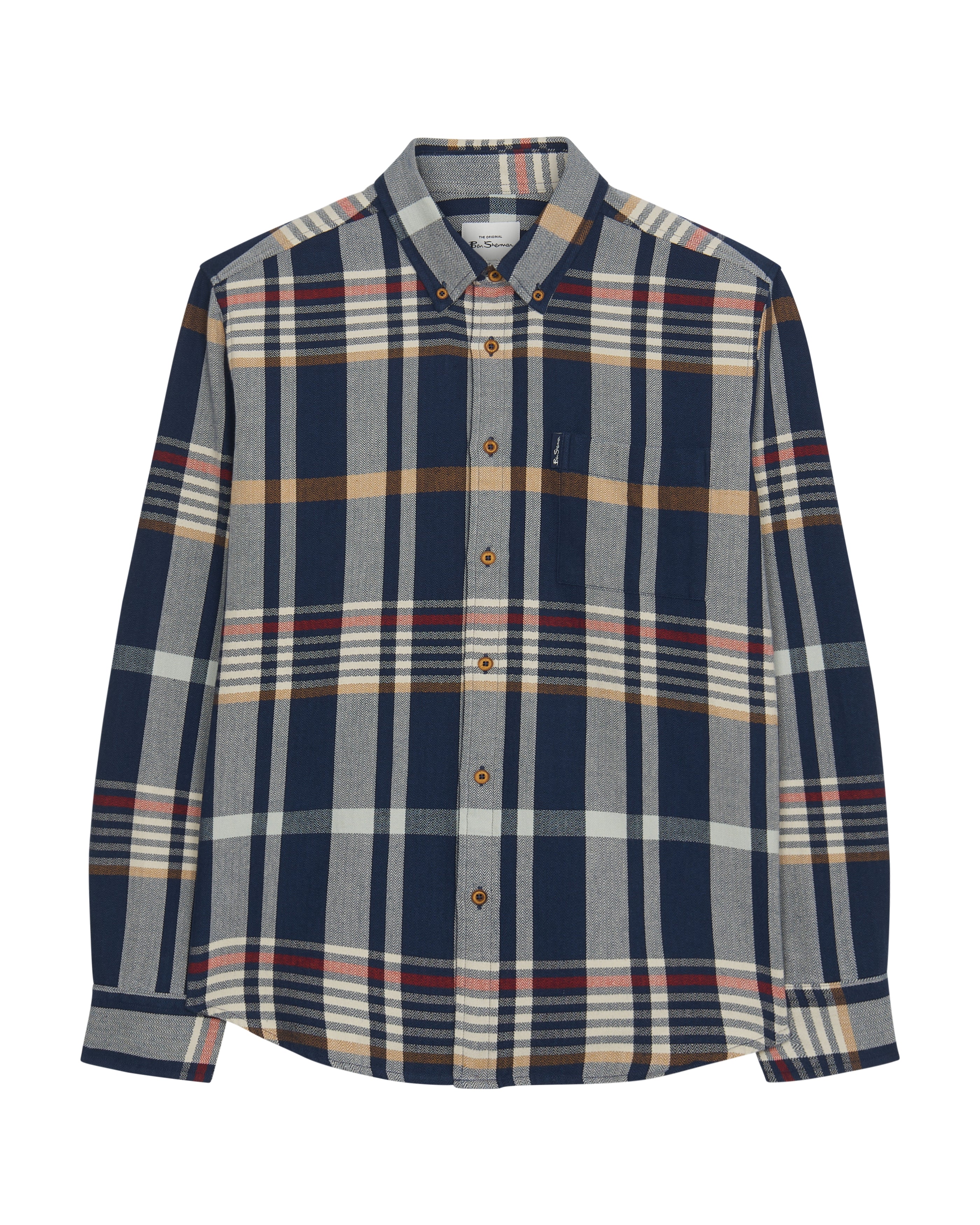 Herringbone Check - Dark Navy