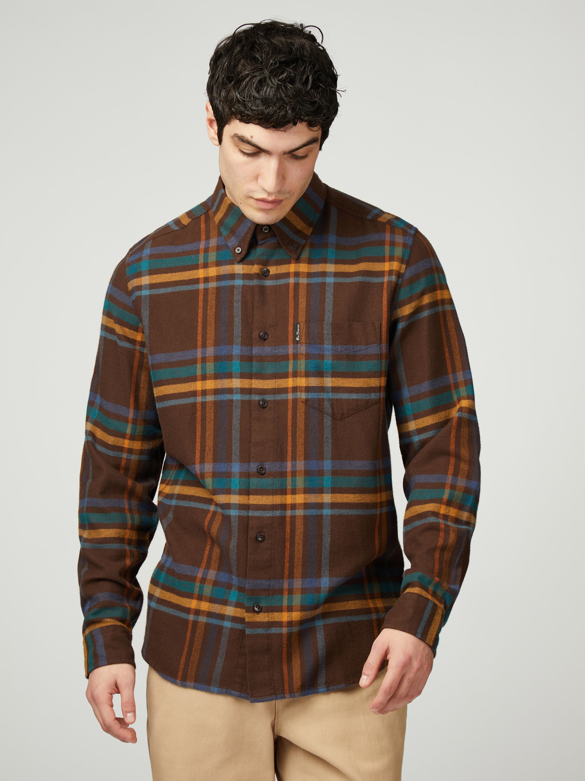 Oversized Brushed Check - Dark Brown